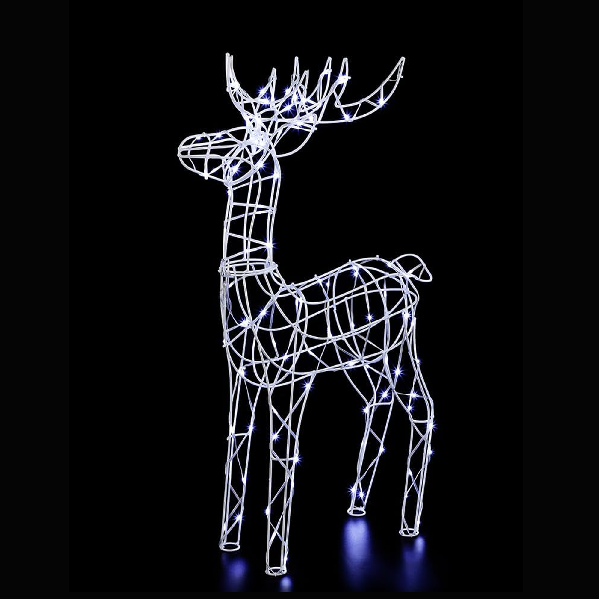 VeryMerry Pre-Lit Large 85cm Reindeer with 100 LED, Auto-Off Timer, Christmas Decoration