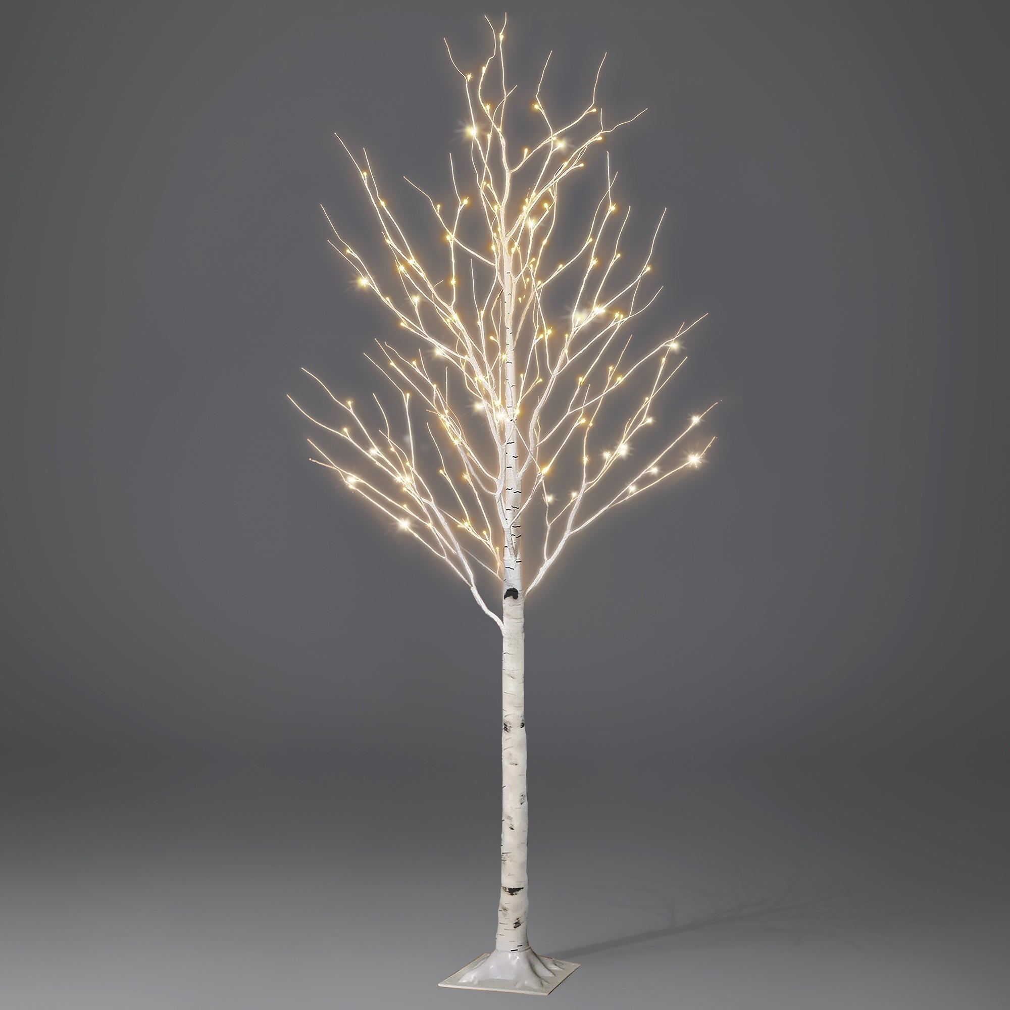 NETTA Pre-Lit Birch Tree with Warm White LEDs - White