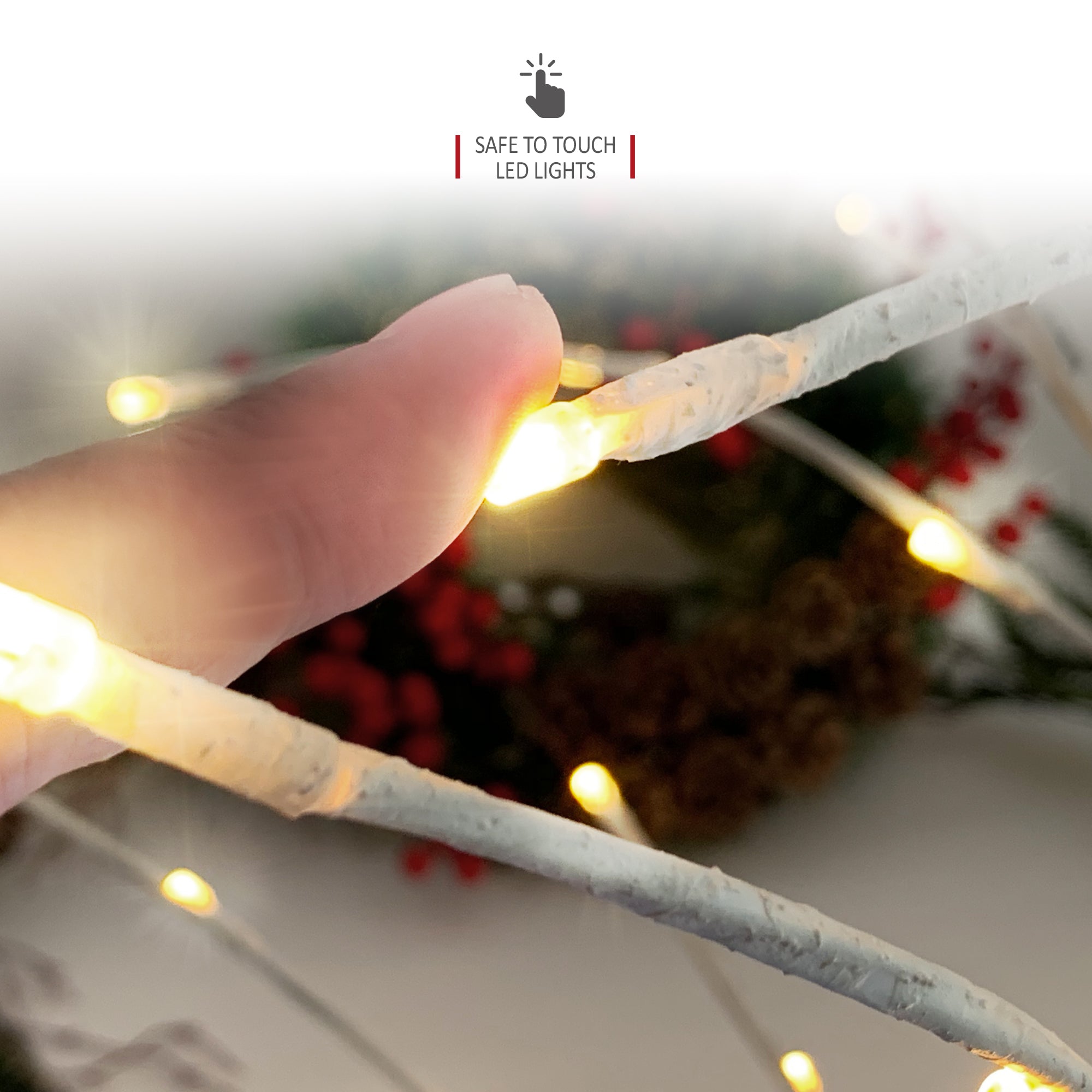 NETTA Pre-Lit Birch Tree with Warm White LEDs - White