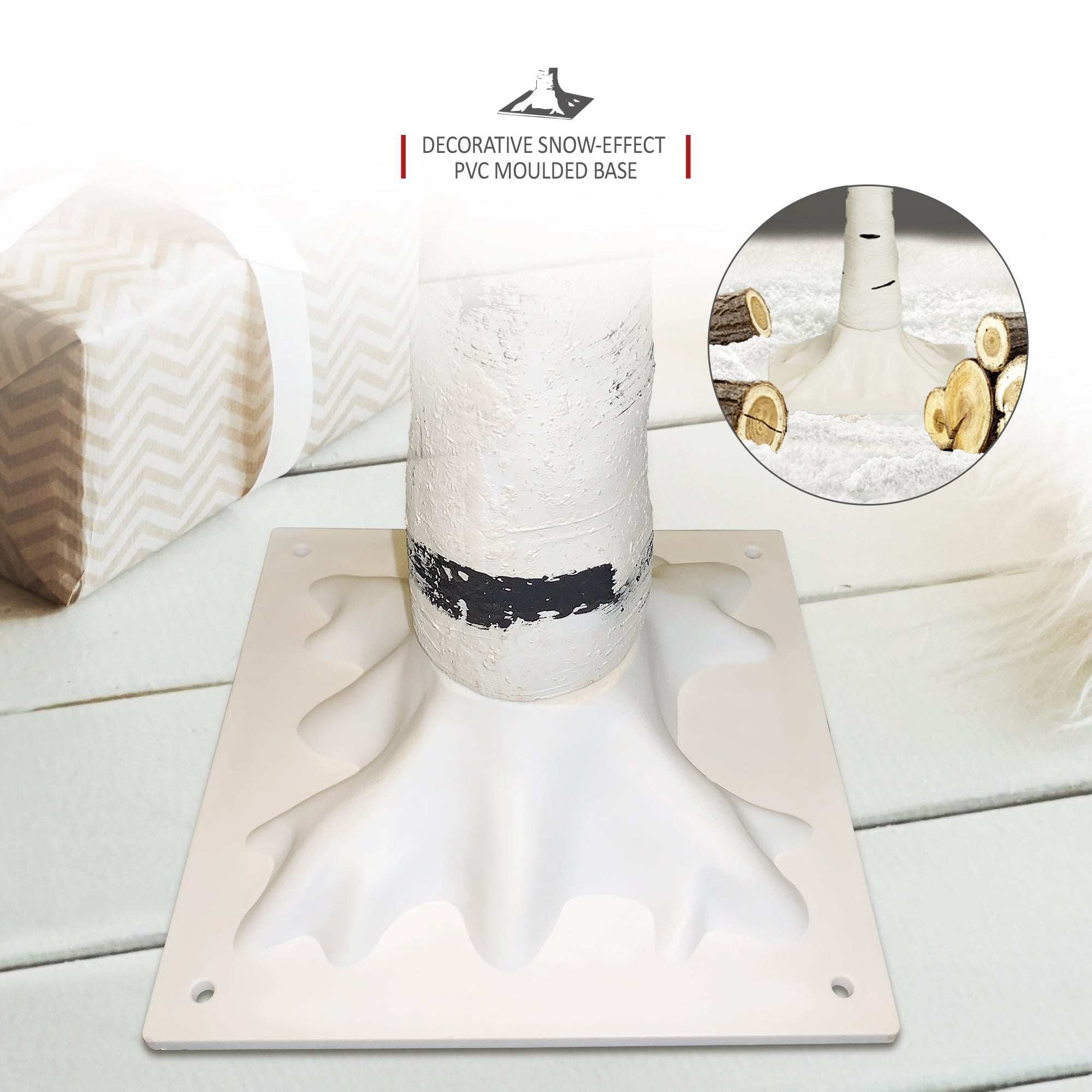 NETTA Pre-Lit Birch Tree with Warm White LEDs - White