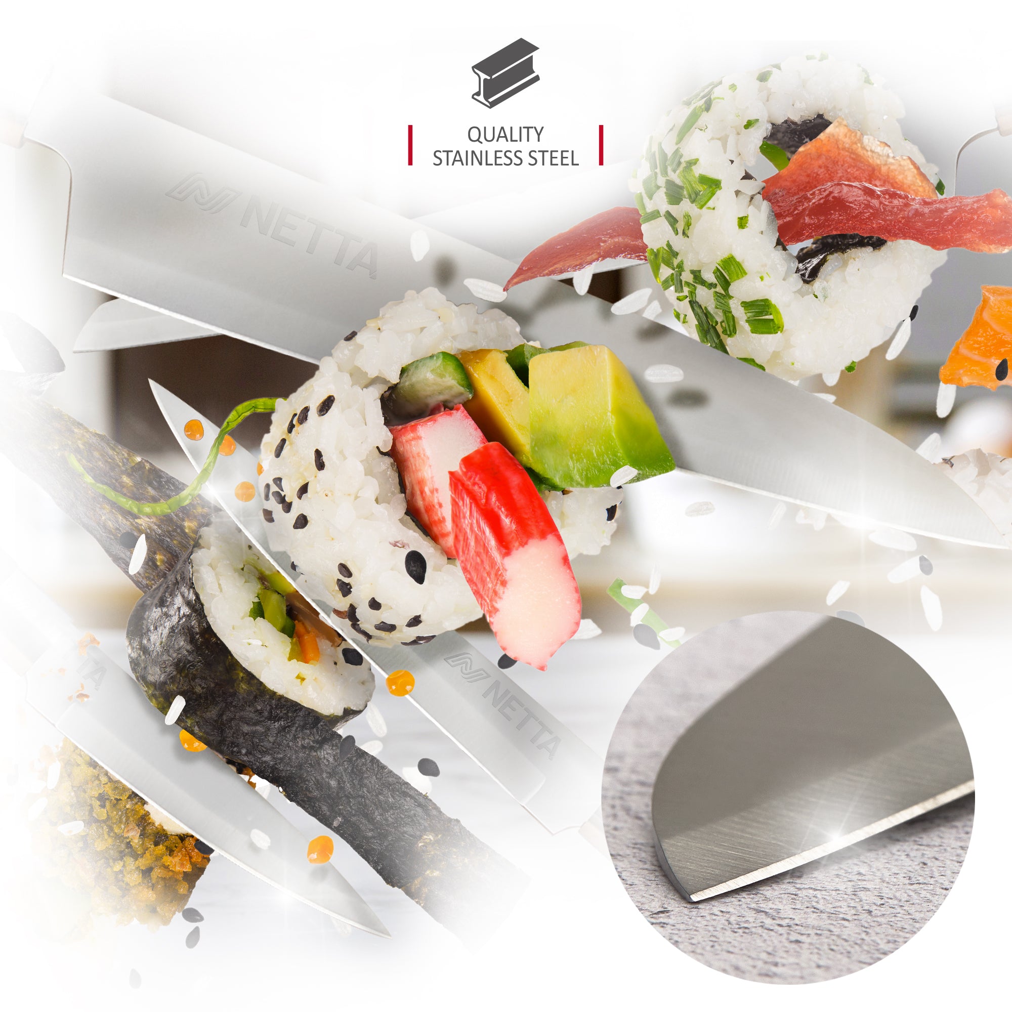 NETTA 6 Piece Knife Set With Block