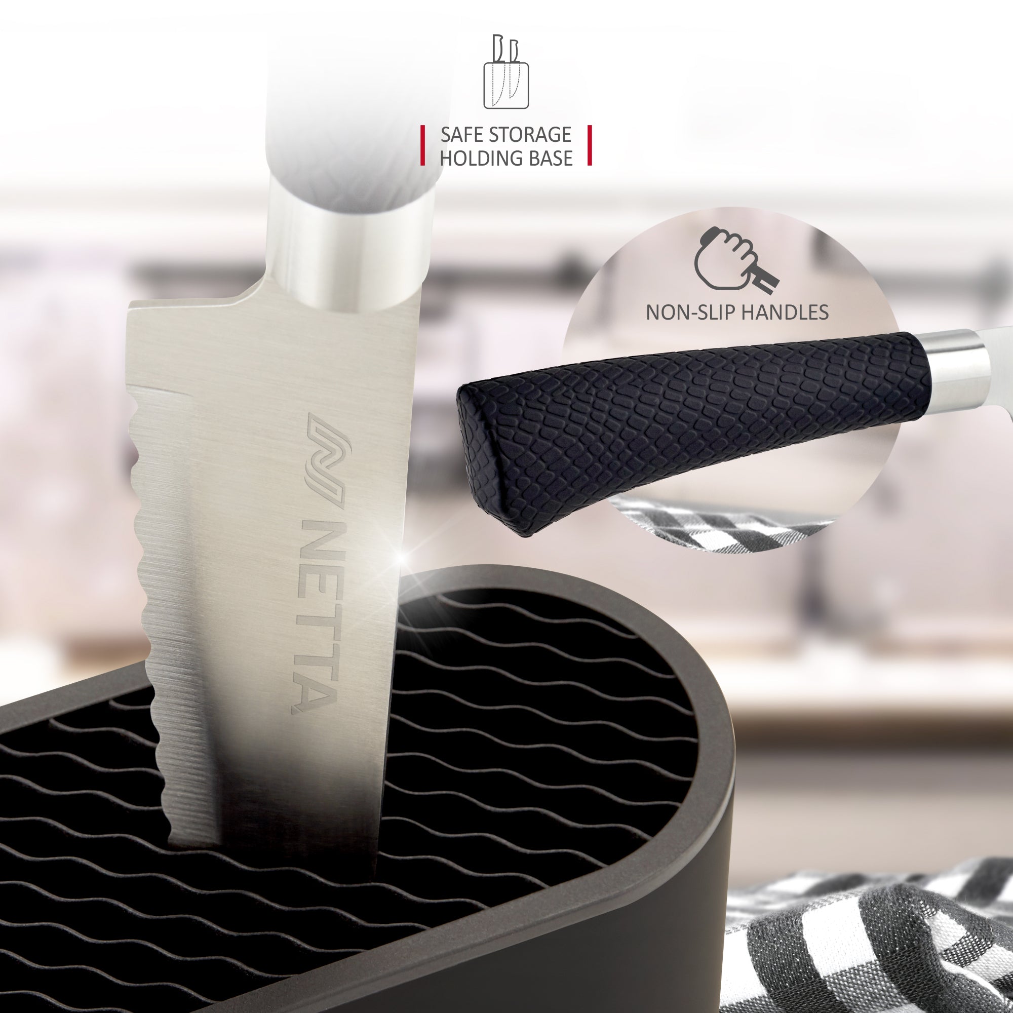 NETTA 6 Piece Knife Set With Block