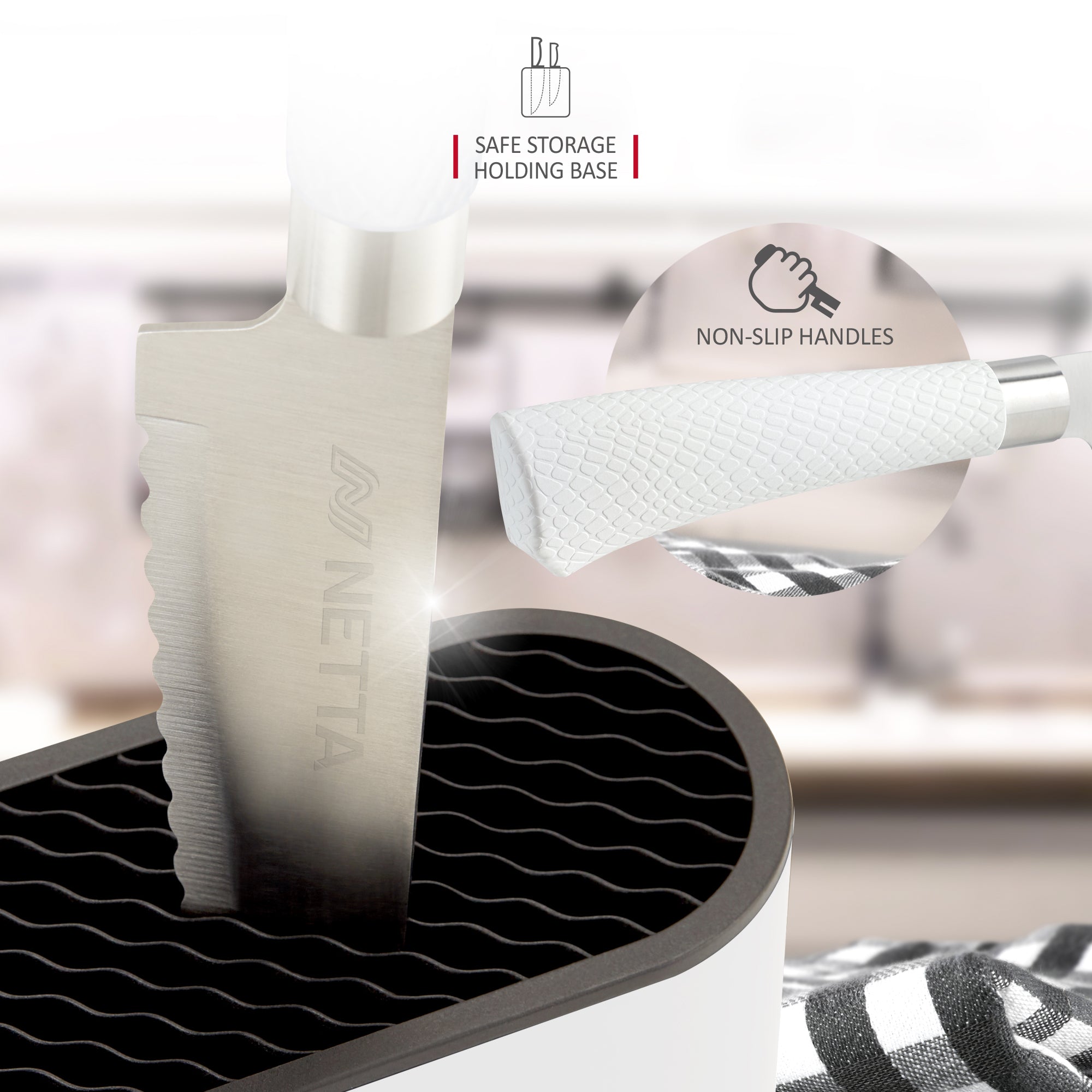 NETTA 6 Piece Knife Set With Block