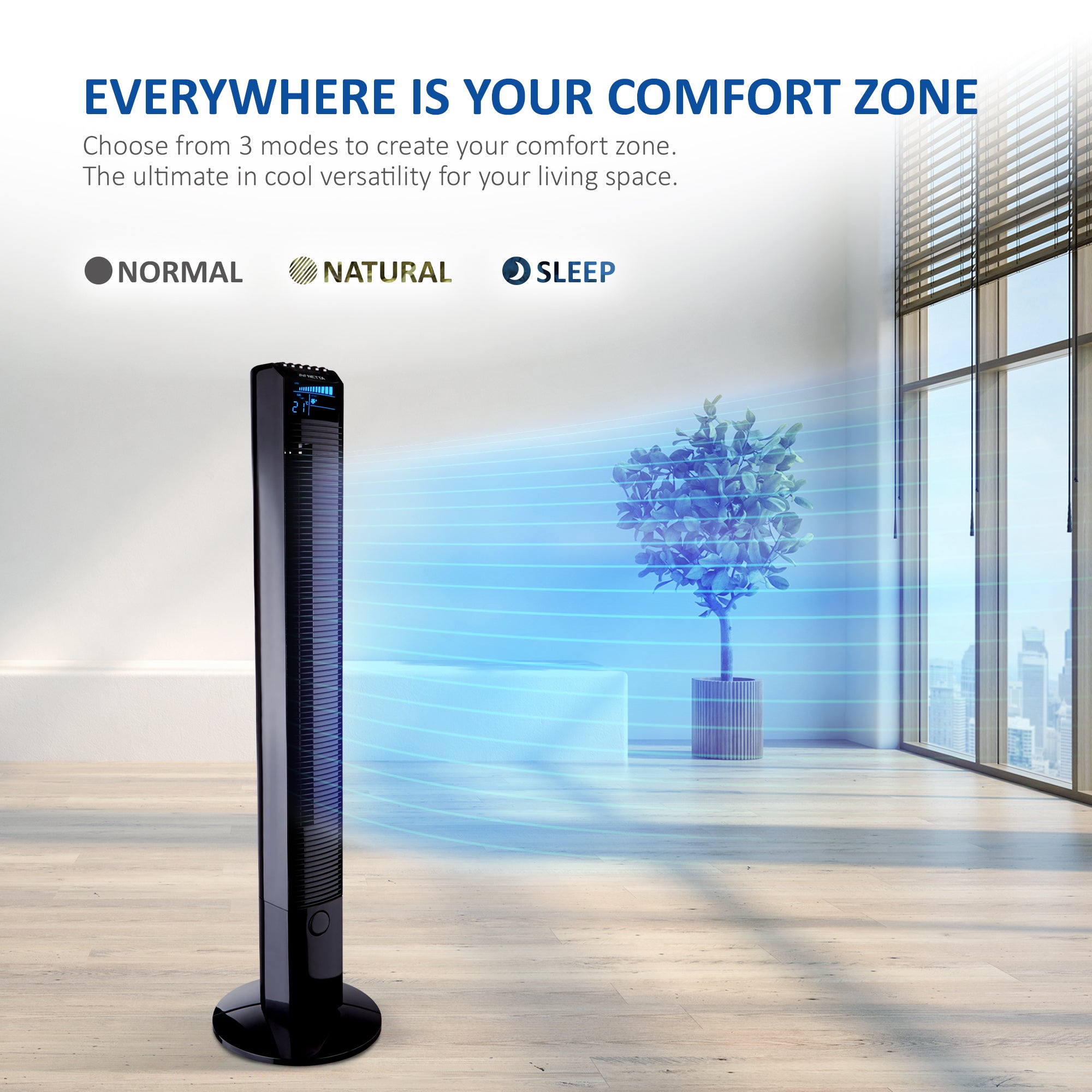 44 Inch Tower Fan with 8-hour Timer - Black