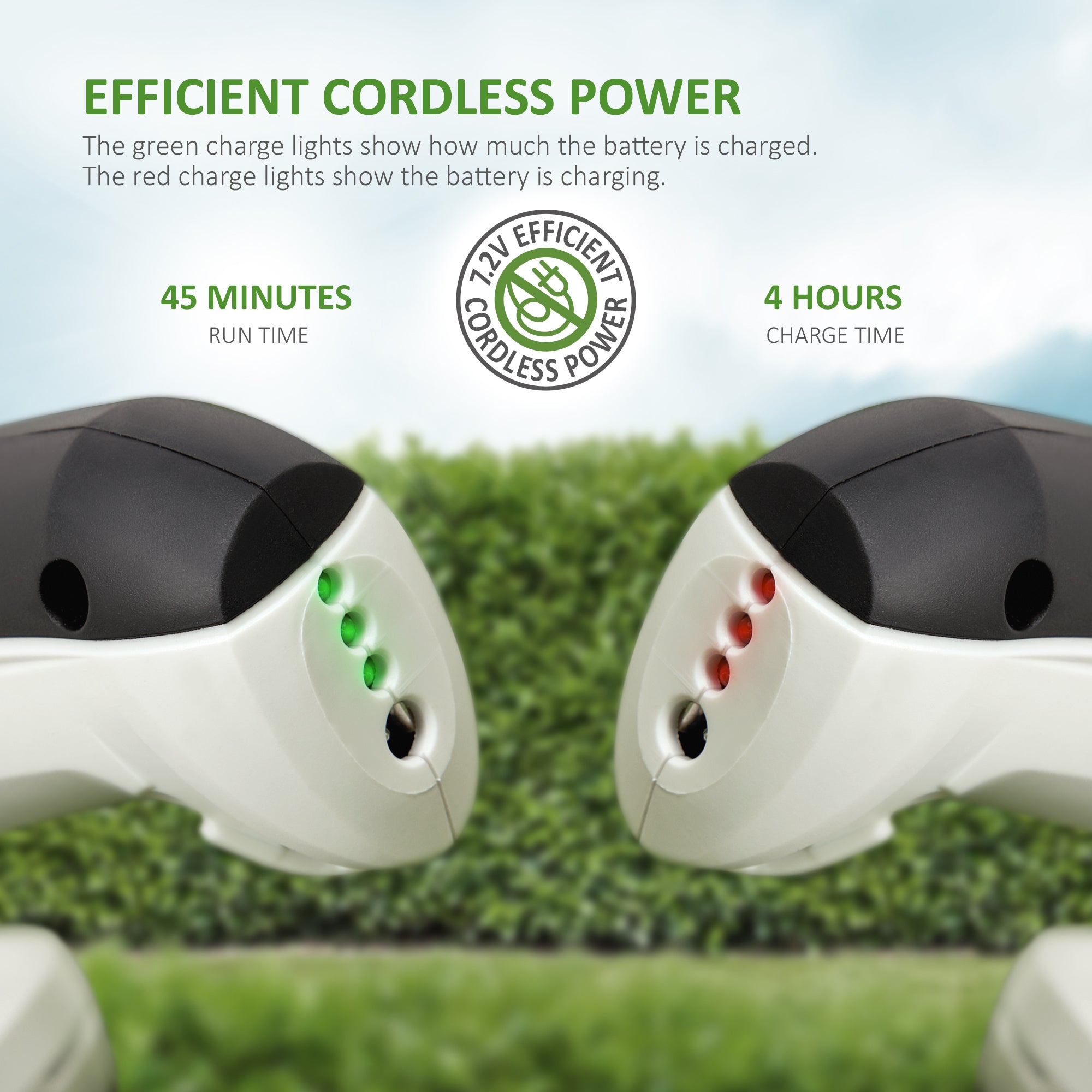 NETTA 7.2V Cordless 2 in 1 Lithium-Ion Grass and Hedge Trimmer, Edging and Shrub Shear, With Telescopic Pole Handle