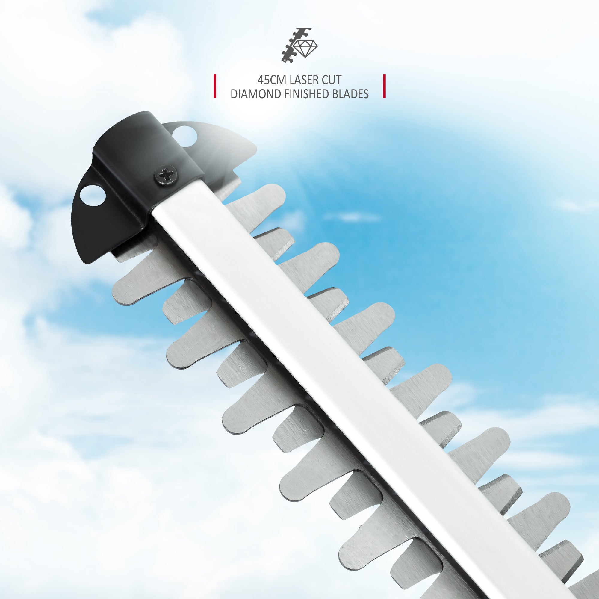 NETTA Pole Hedge Trimmer Cordless, Long Reach Telescopic Cutter, 20V Battery, Charger Included , Adjustable Head