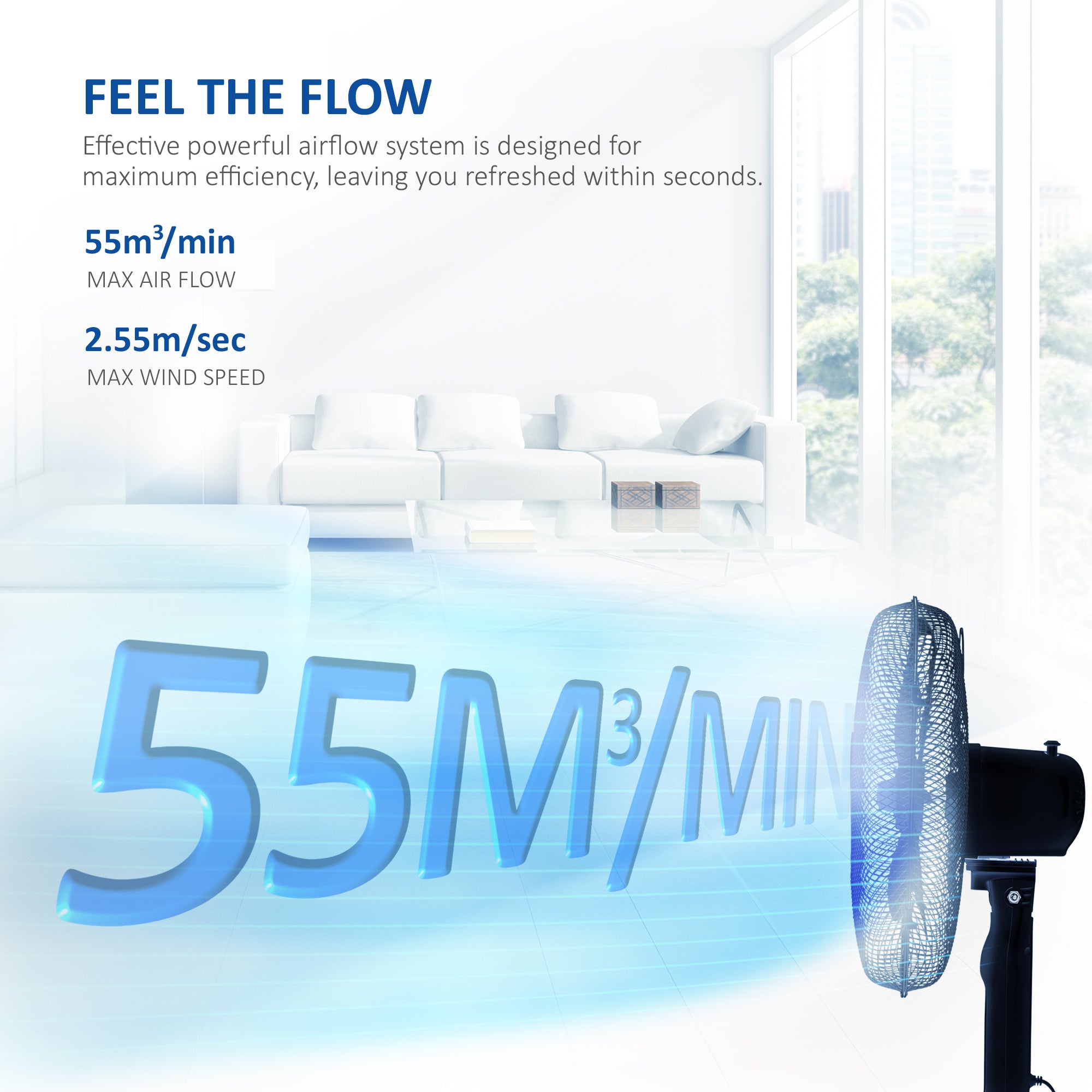 NETTA 16 Inch Pedestal Fan With Remote Control