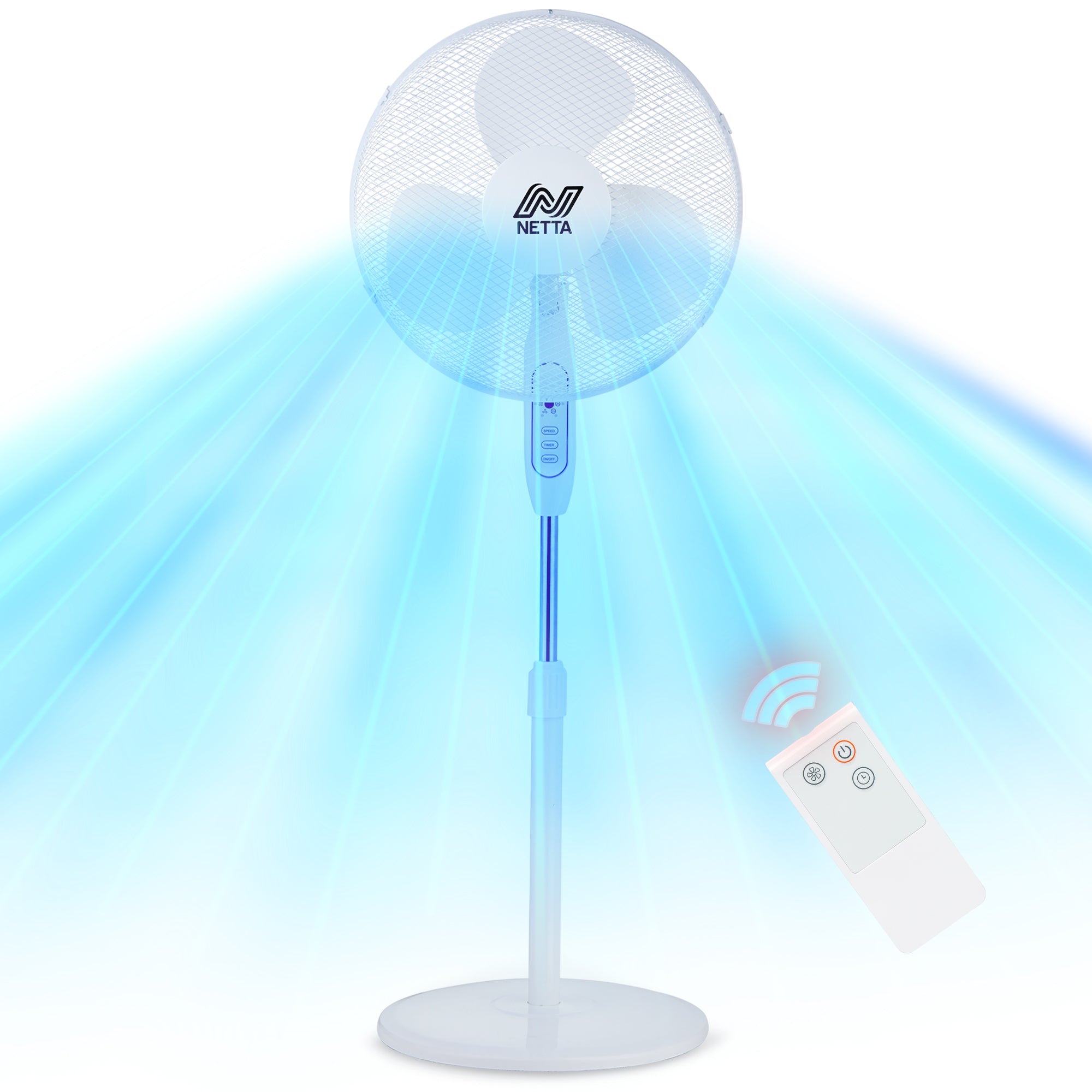NETTA 16 Inch Pedestal Fan With Remote Control
