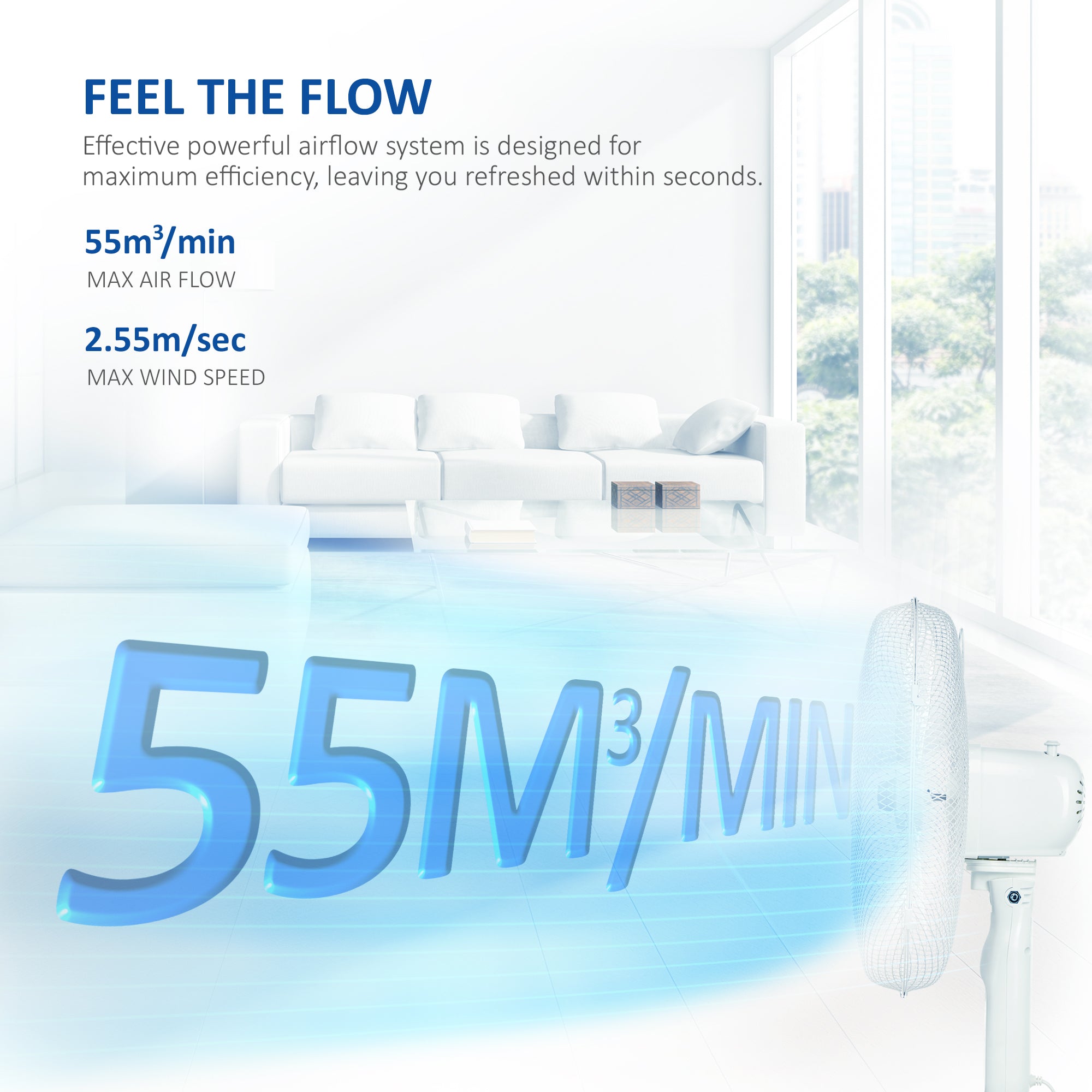 NETTA 16 Inch Pedestal Fan With Remote Control