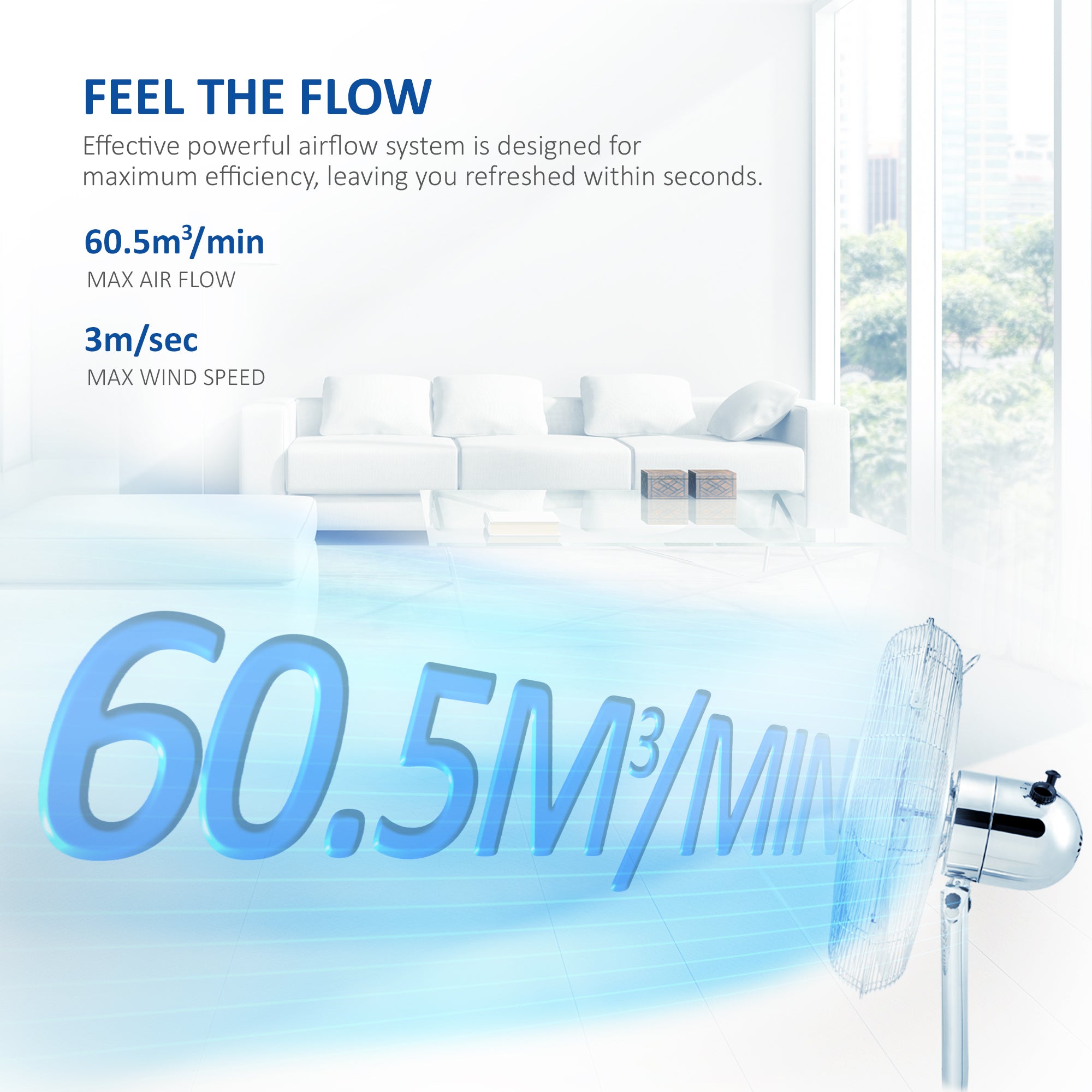 NETTA 16 Inch Metal Pedestal Fan - Chrome