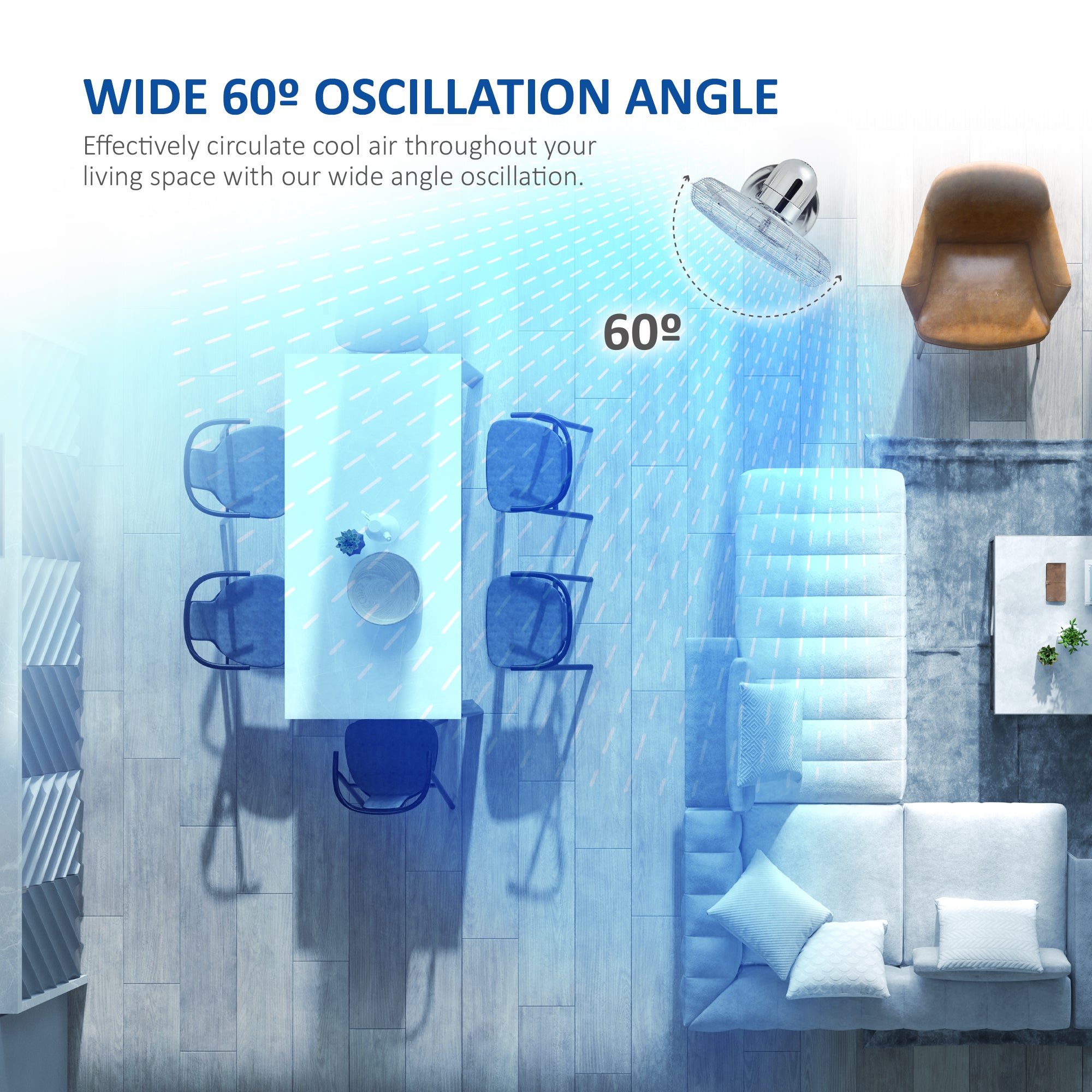 NETTA 16 Inch Metal Pedestal Fan - Chrome