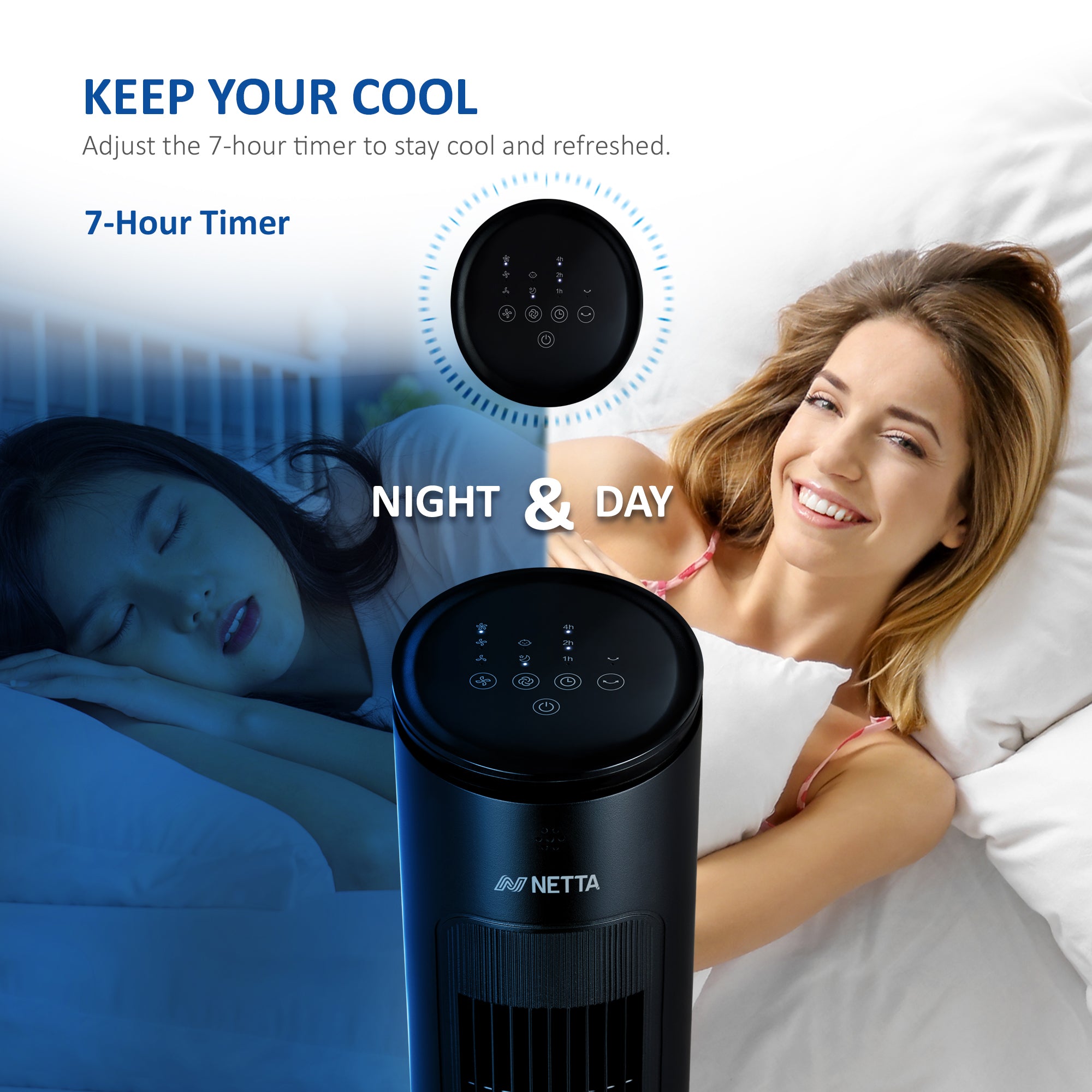 NETTA 42 Inch Tower Fan with Remote Control