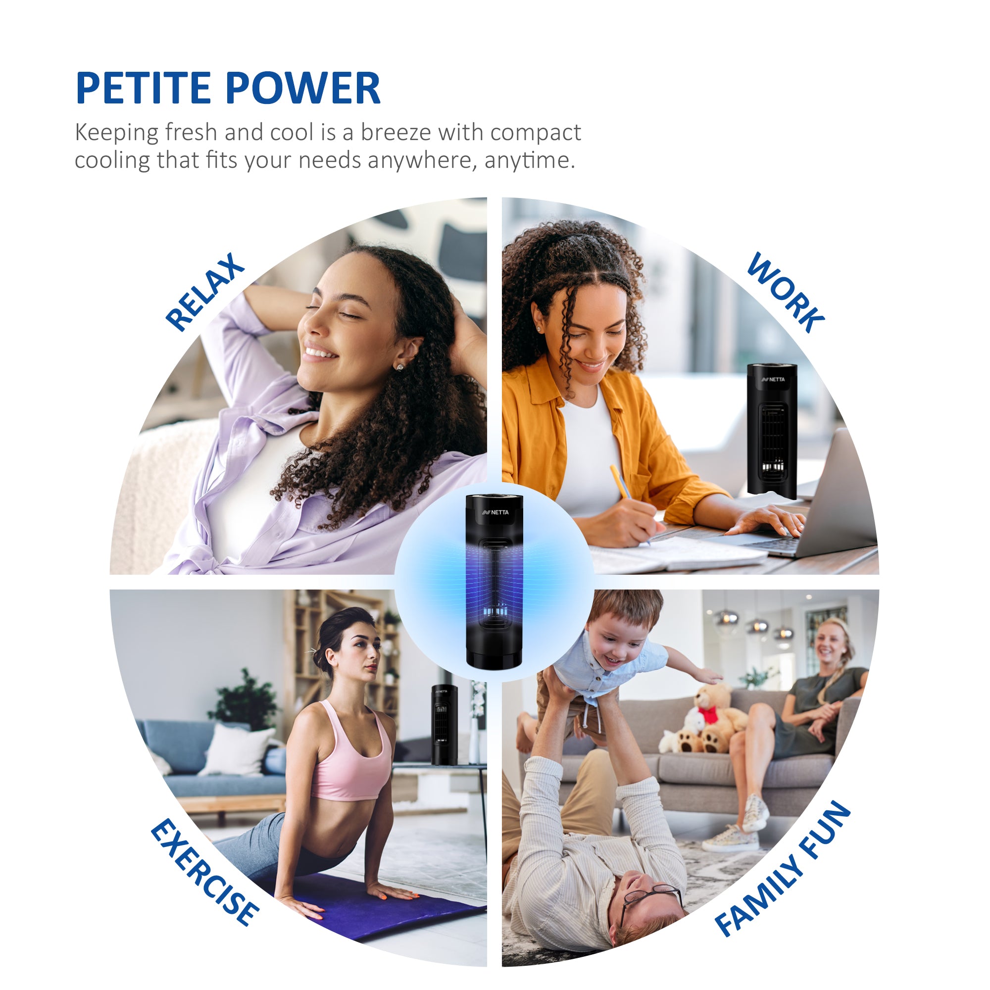 NETTA 14 Inch Desk Tower Fan