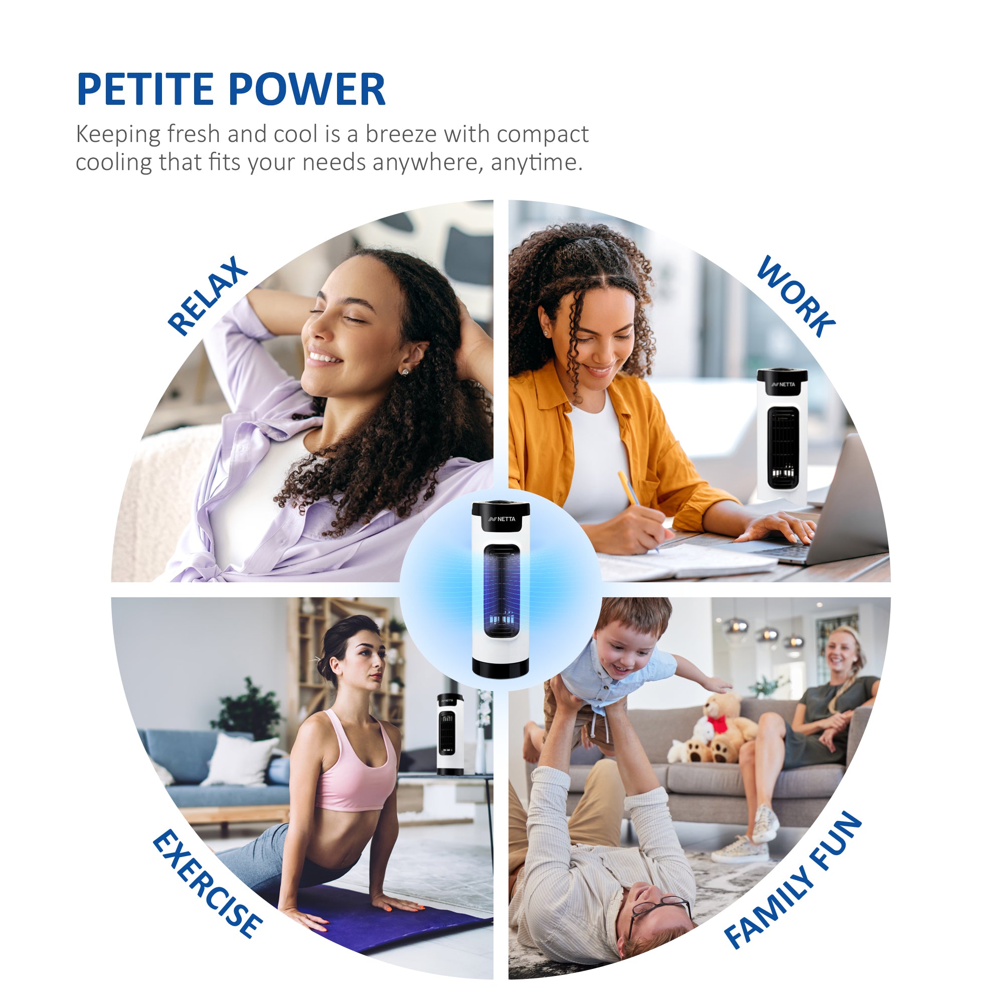 NETTA 14 Inch Desk Tower Fan