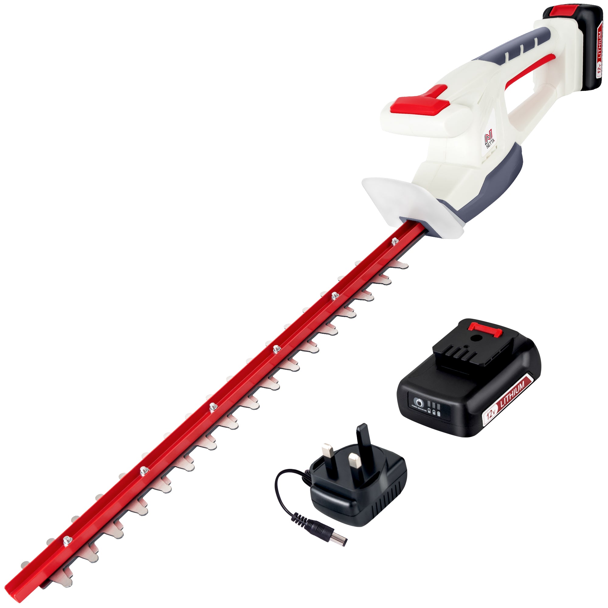 NETTA Cordless Hedge Trimmer & Cutter - Ultra-Light, Lithium-Ion Battery, Charger Included
