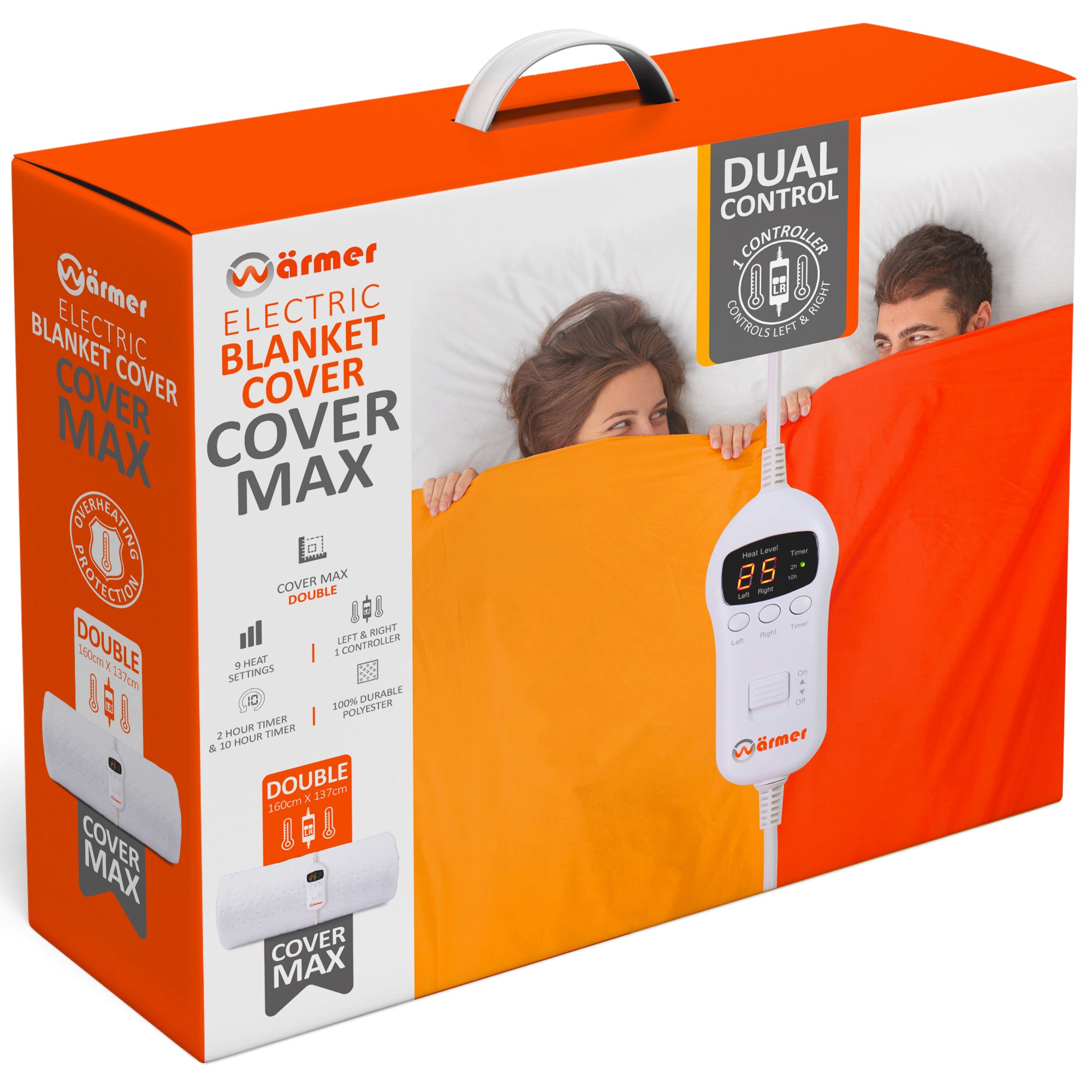 Wärmer 'Cover Max' Electric Blanket - Maximum Coverage, Left & Right Dual Heating Zones, 9 Heat Settings & Timer