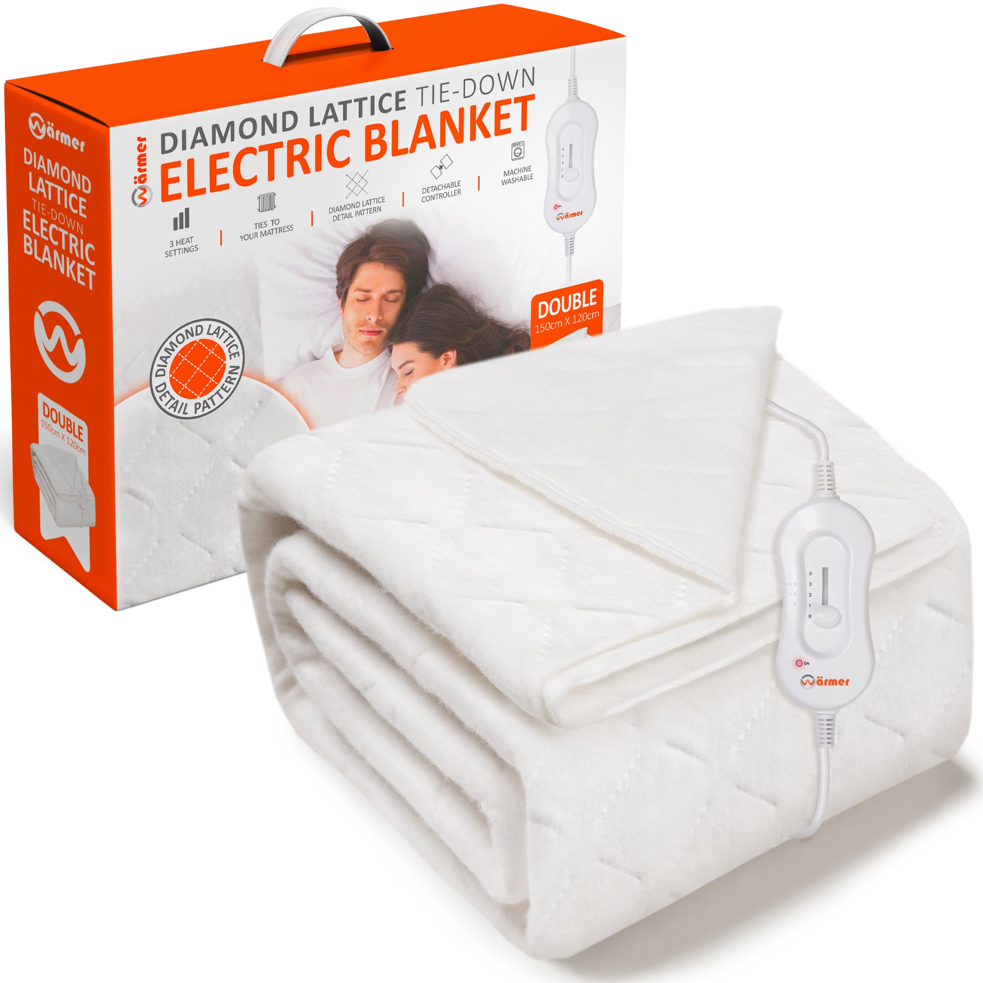 Wärmer Diamond Lattice Tie Down Electric Heated Blanket