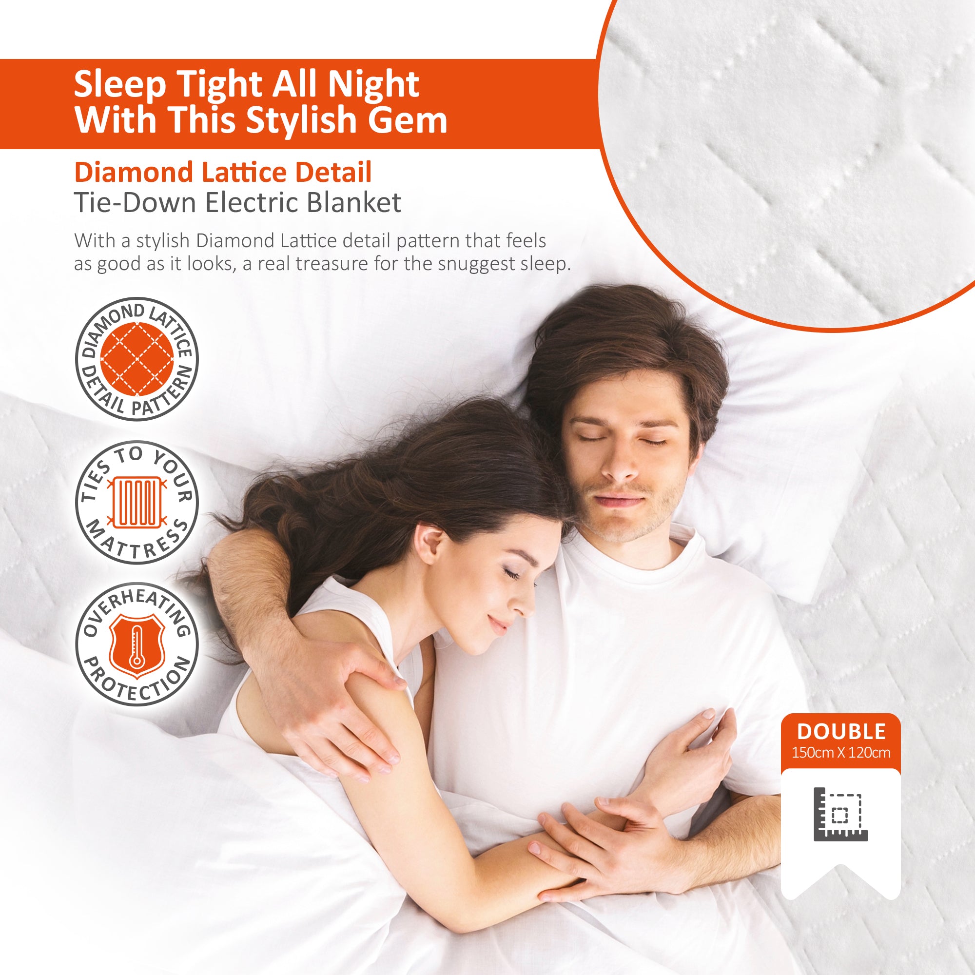 Wärmer Diamond Lattice Tie Down Electric Heated Blanket