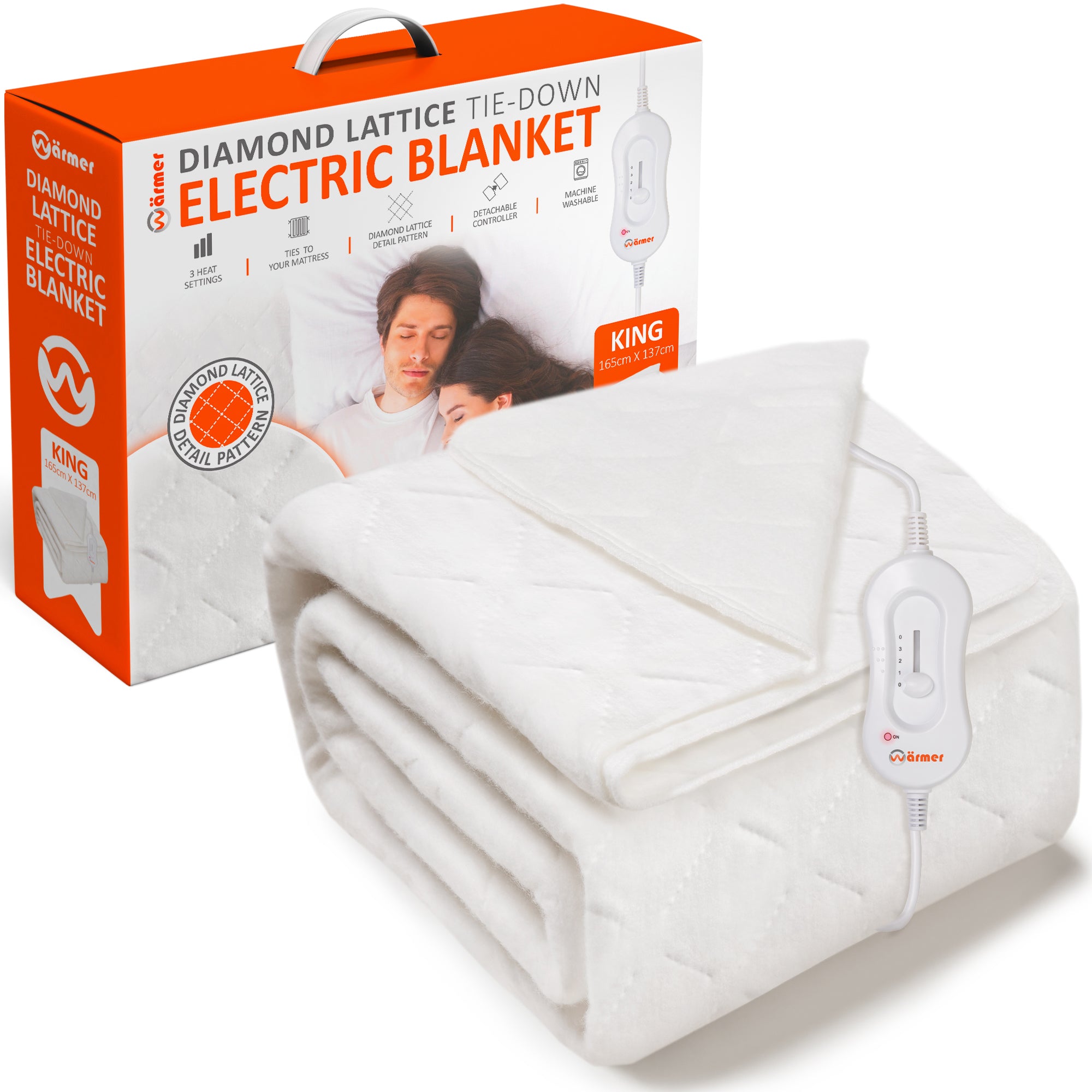 Wärmer Diamond Lattice Tie Down Electric Heated Blanket
