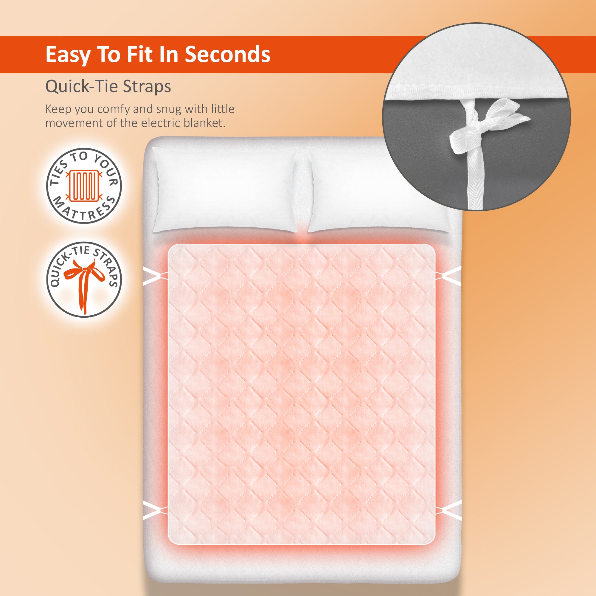 Wärmer Diamond Lattice Tie Down Electric Heated Blanket