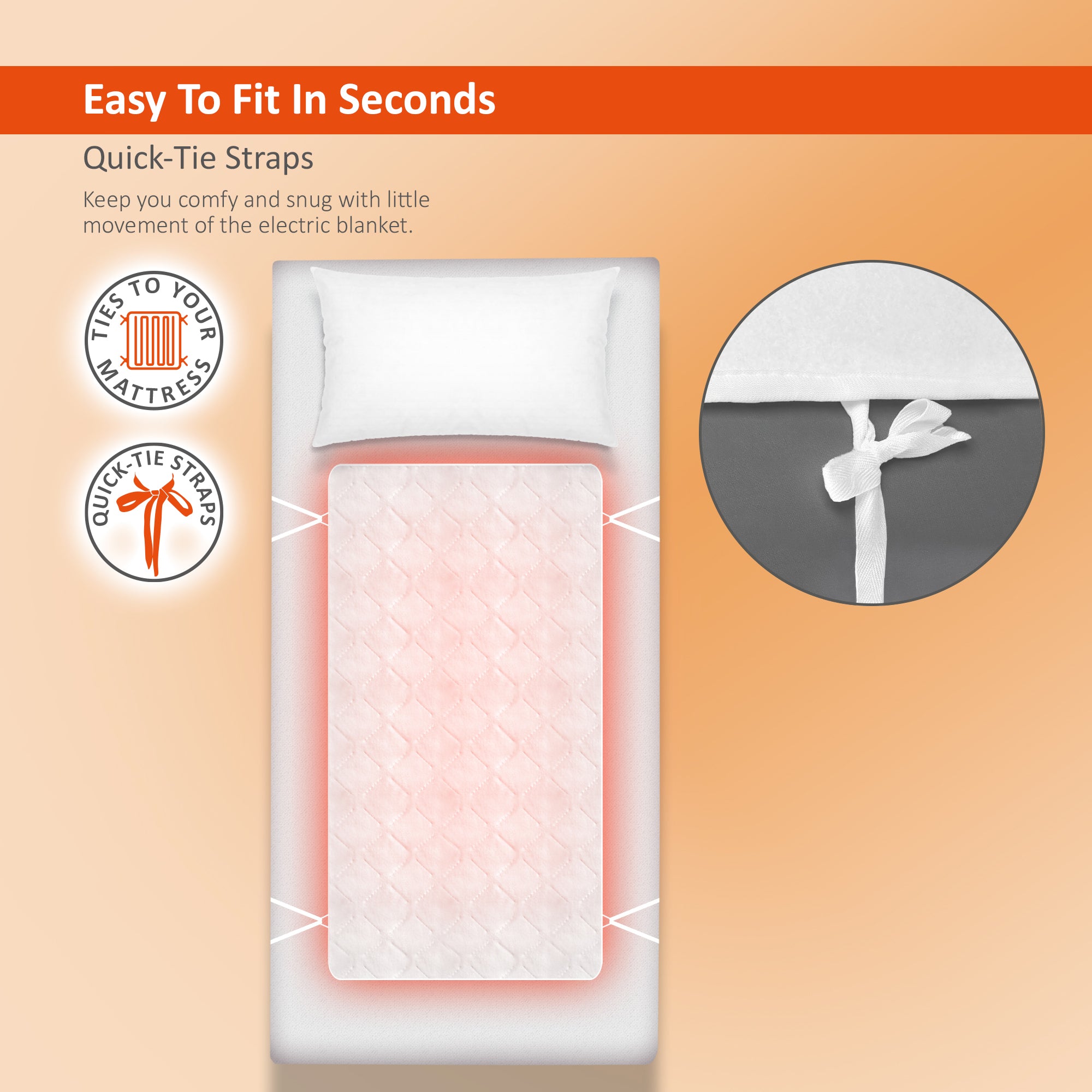 Wärmer Diamond Lattice Tie Down Electric Heated Blanket