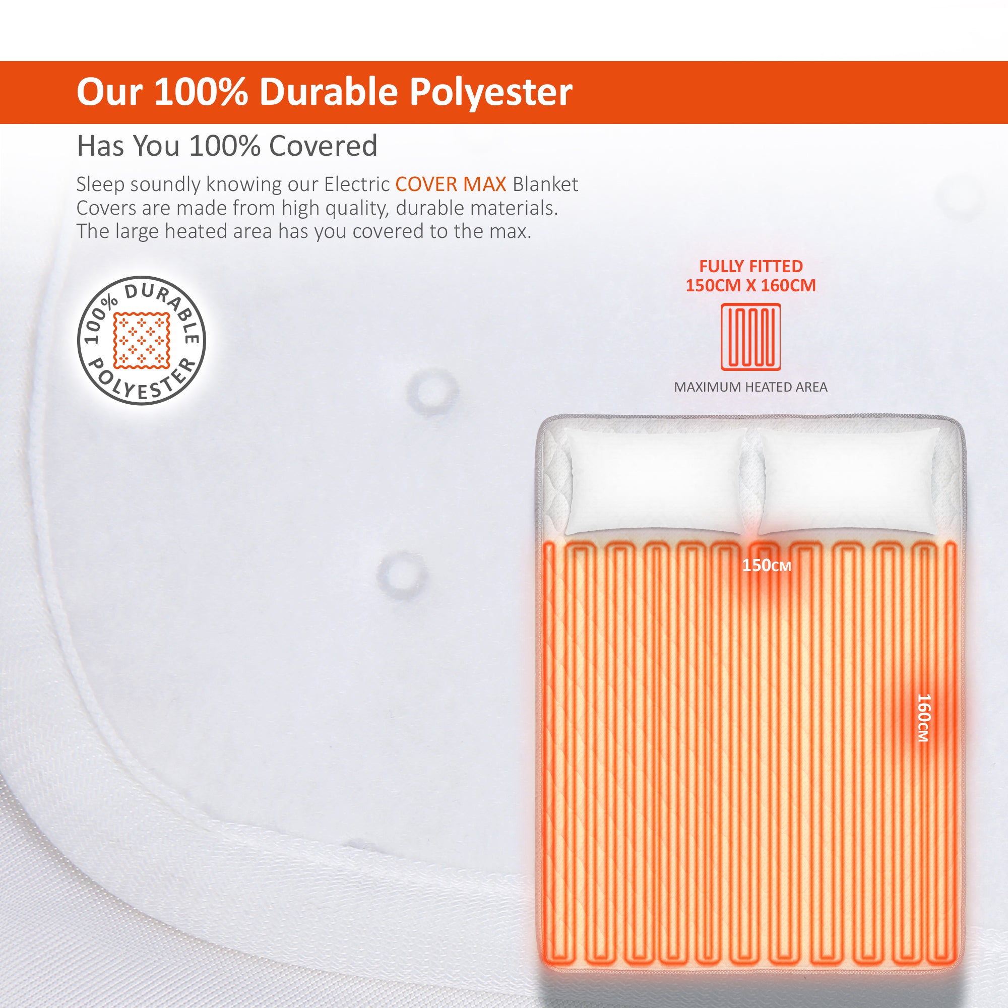 Wärmer 'Cover Max' Electric Blanket - Maximum Coverage, Left & Right Dual Heating Zones, 9 Heat Settings & Timer