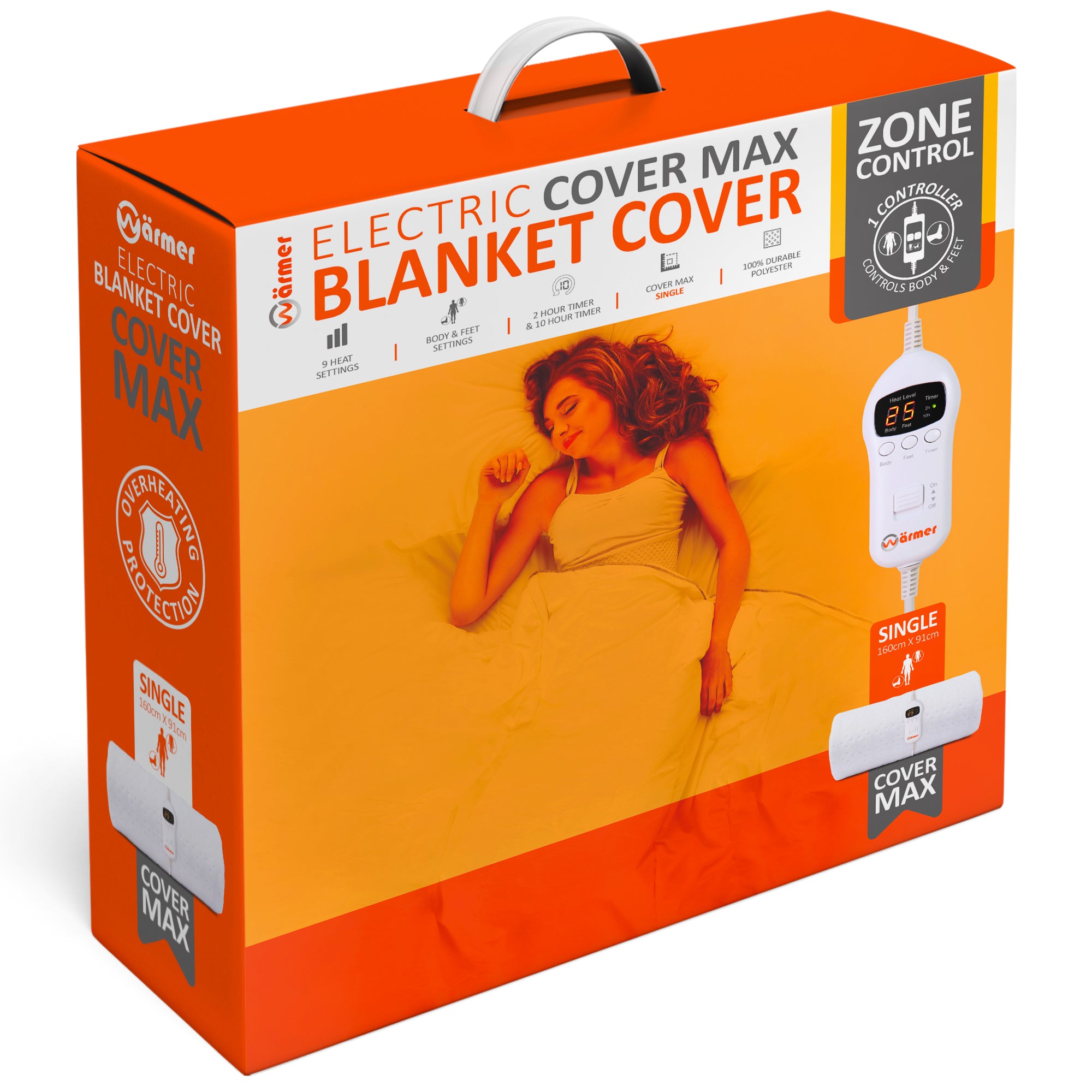 Wärmer 'Cover Max' Electric Blanket - Maximum Coverage, Left & Right Dual Heating Zones, 9 Heat Settings & Timer