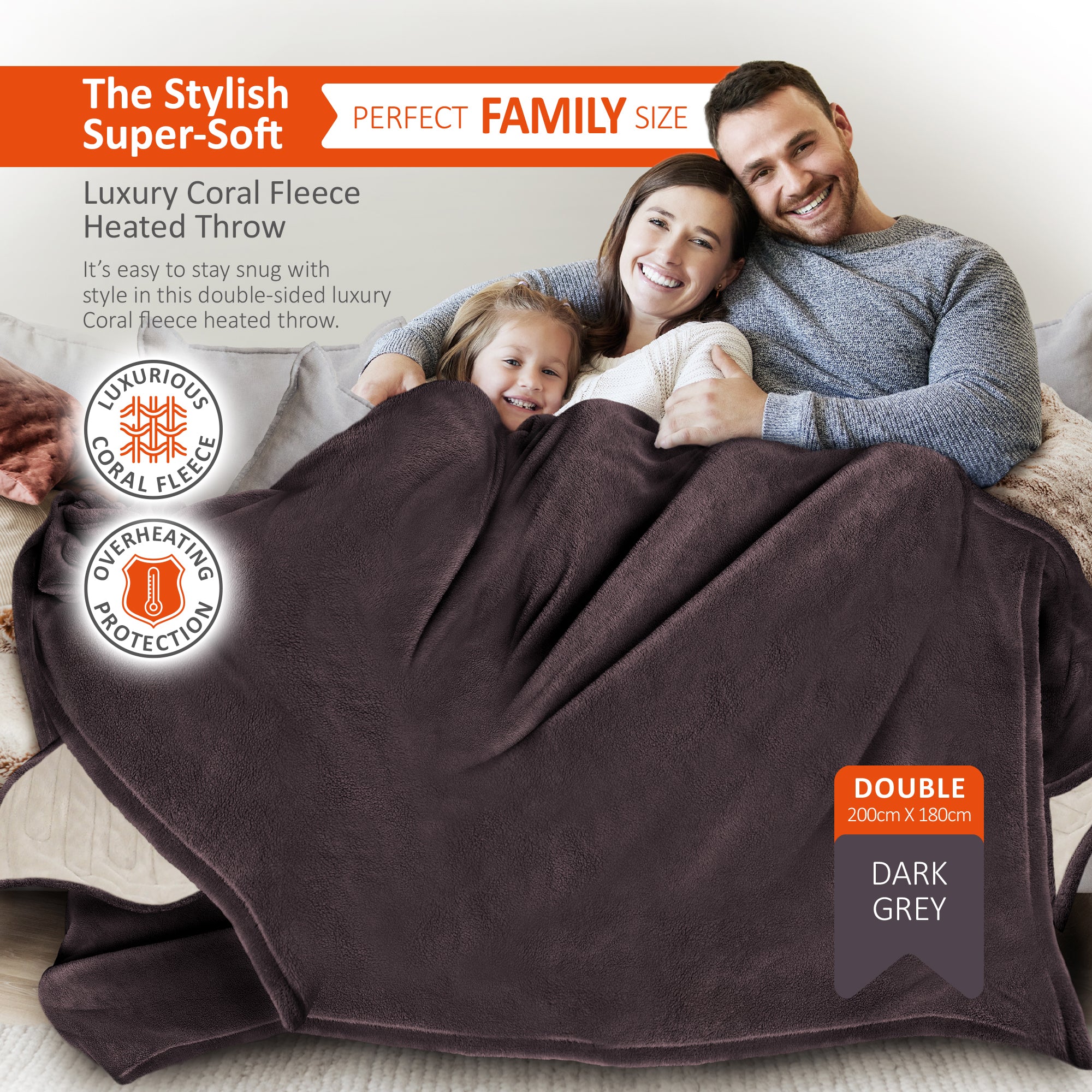 Wärmer Electric Heated Throw Blanket Digital Controller Timer, 9 Heat Setting, Auto Shutoff