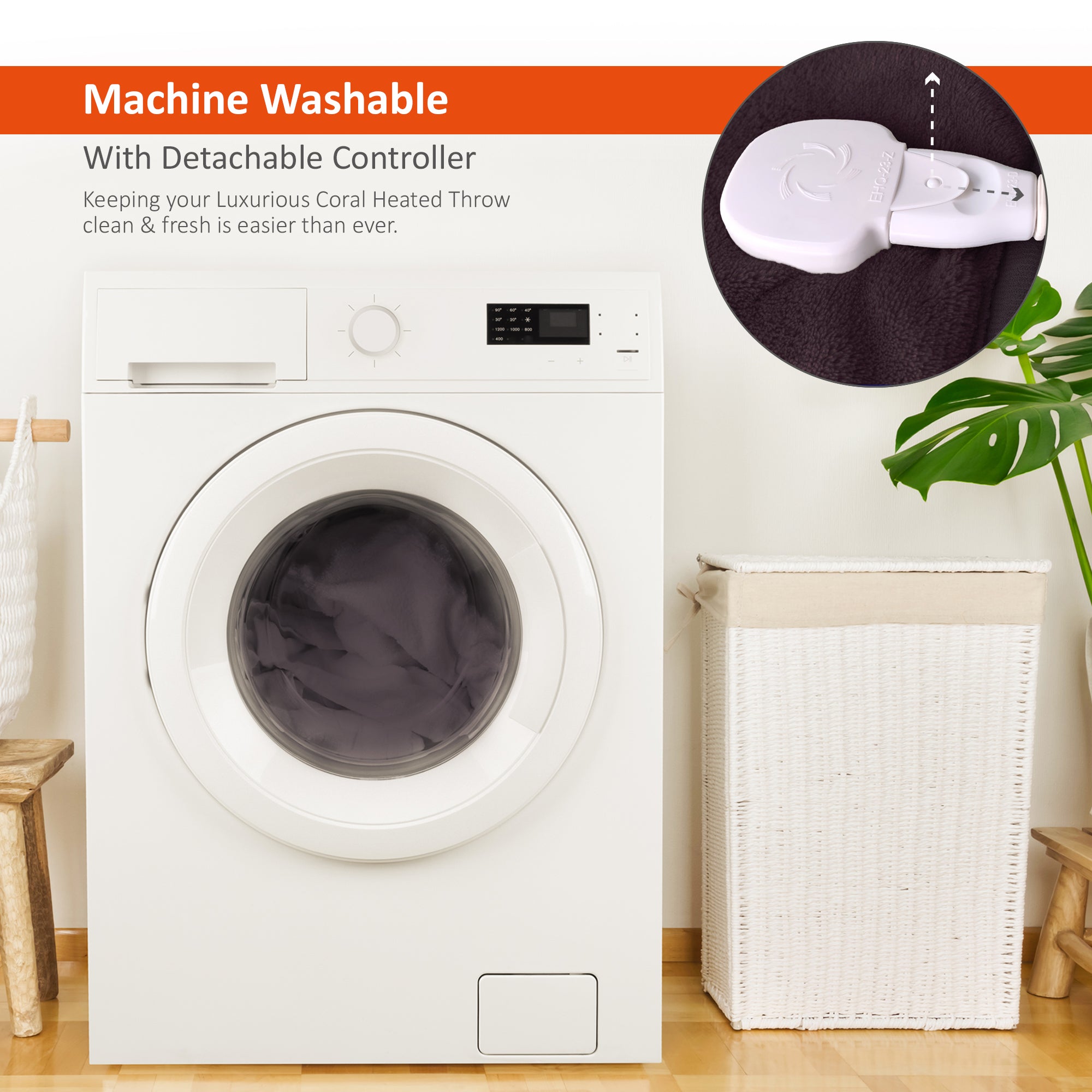 Wärmer Electric Heated Throw Blanket Digital Controller Timer, 9 Heat Setting, Auto Shutoff