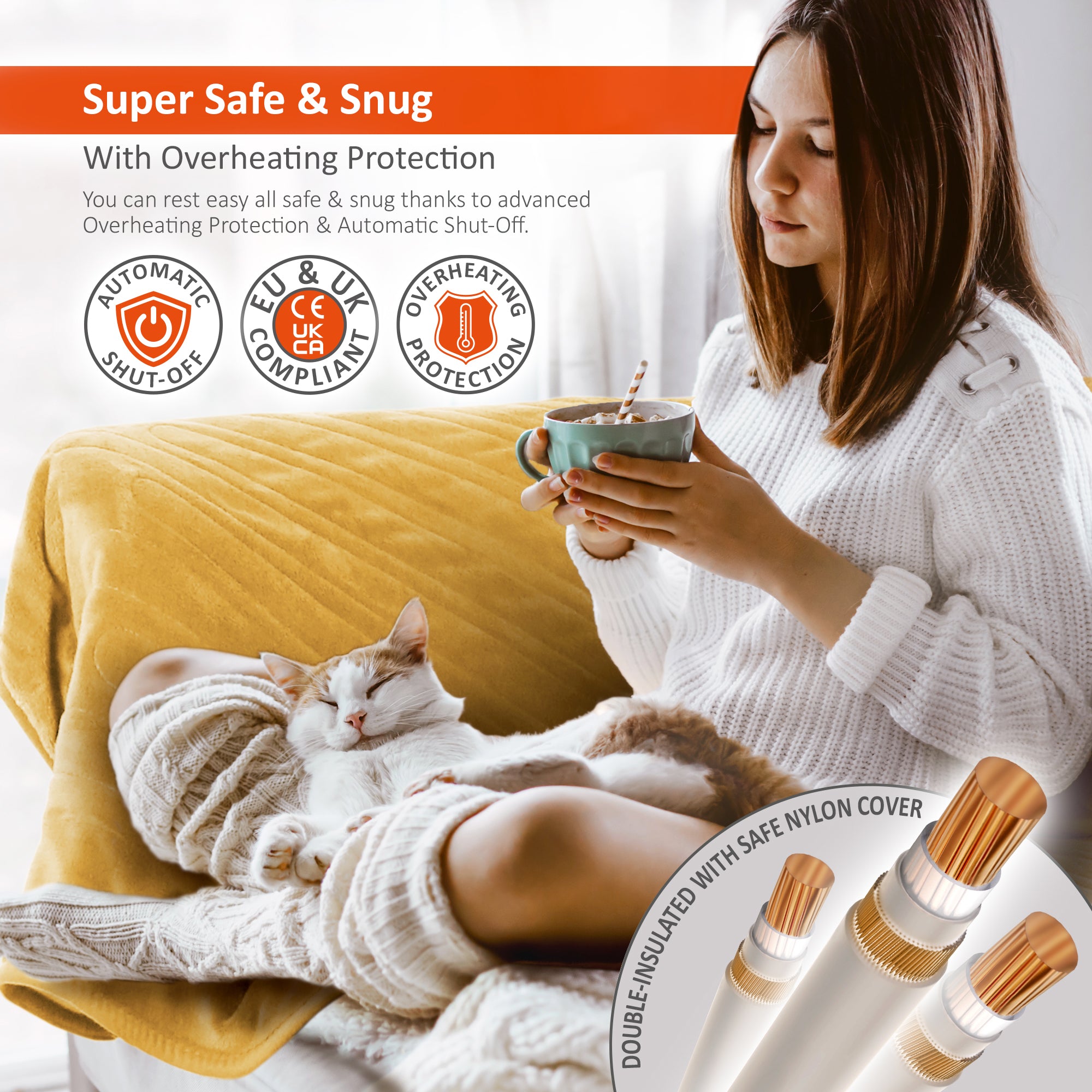 Wärmer Electric Heated Throw Blanket Digital Controller Timer, 9 Heat Setting, Auto Shutoff