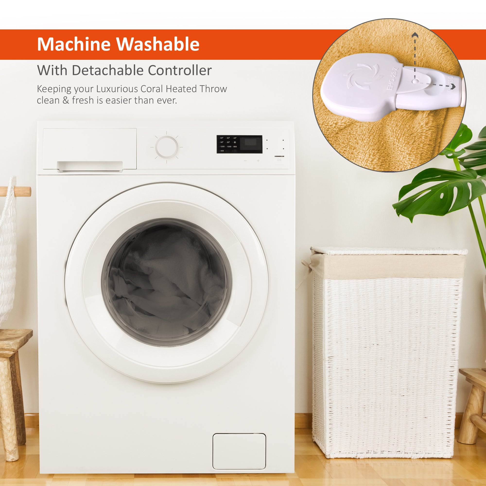 Wärmer Electric Heated Throw Blanket Digital Controller Timer, 9 Heat Setting, Auto Shutoff