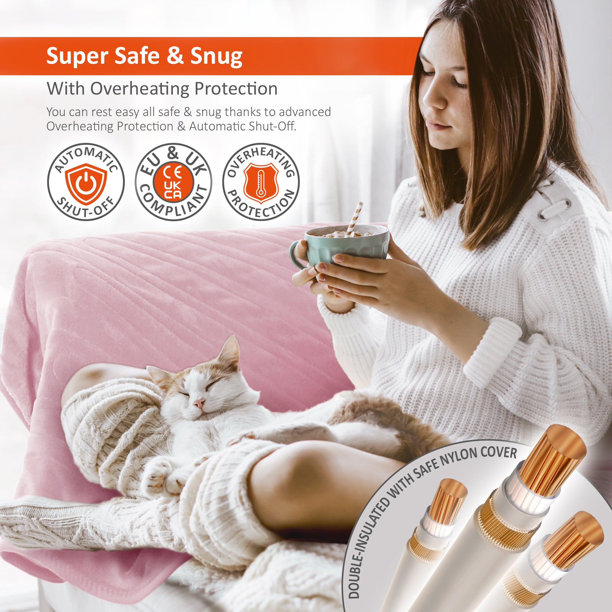 Wärmer Electric Heated Throw Blanket Digital Controller Timer, 9 Heat Setting, Auto Shutoff