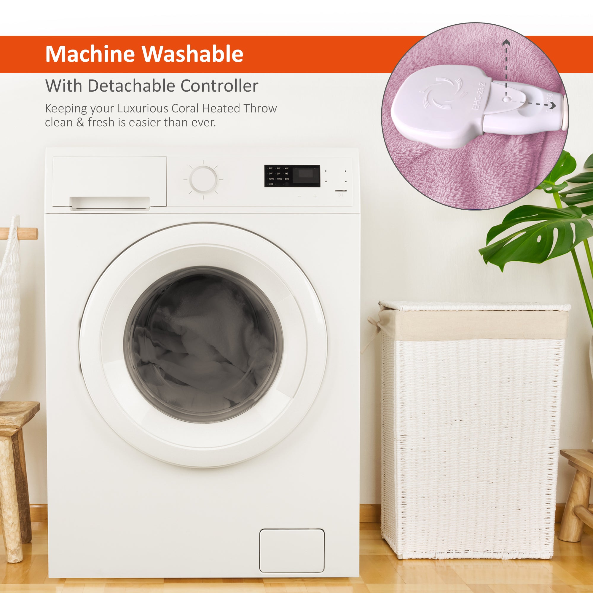 Wärmer Electric Heated Throw Blanket Digital Controller Timer, 9 Heat Setting, Auto Shutoff