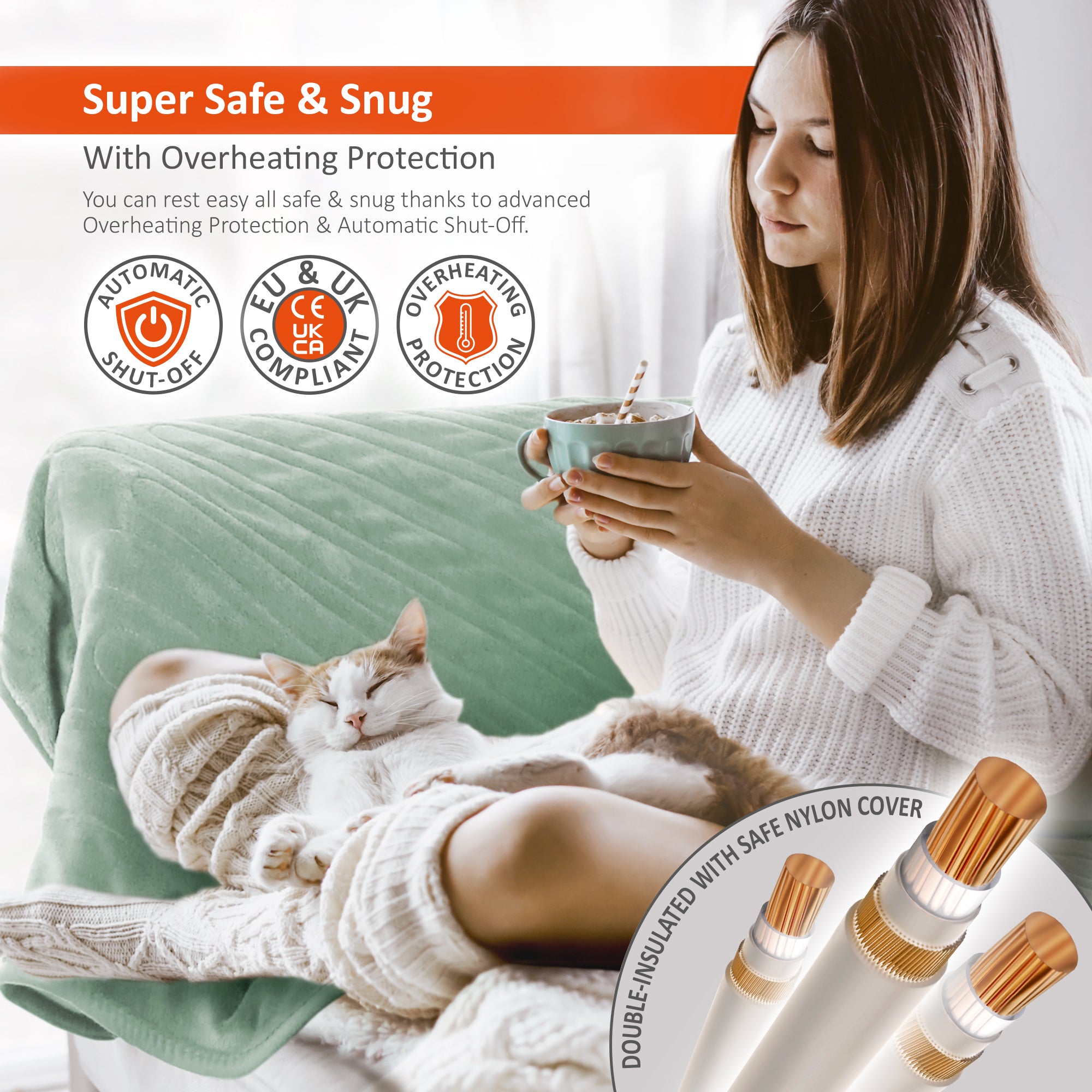 Wärmer Electric Heated Throw Blanket Digital Controller Timer, 9 Heat Setting, Auto Shutoff