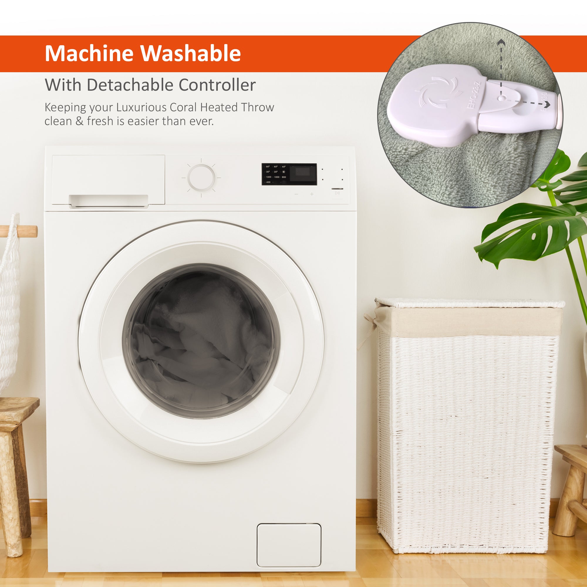 Wärmer Electric Heated Throw Blanket Digital Controller Timer, 9 Heat Setting, Auto Shutoff