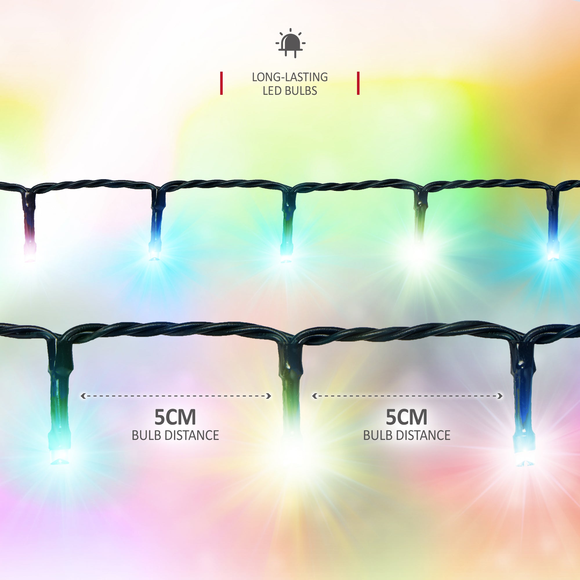 NETTA Christmas Tree Lights LED 5m Fairy String Lights Plug in with Timer and Memory Functions for Outdoor/Indoor Use