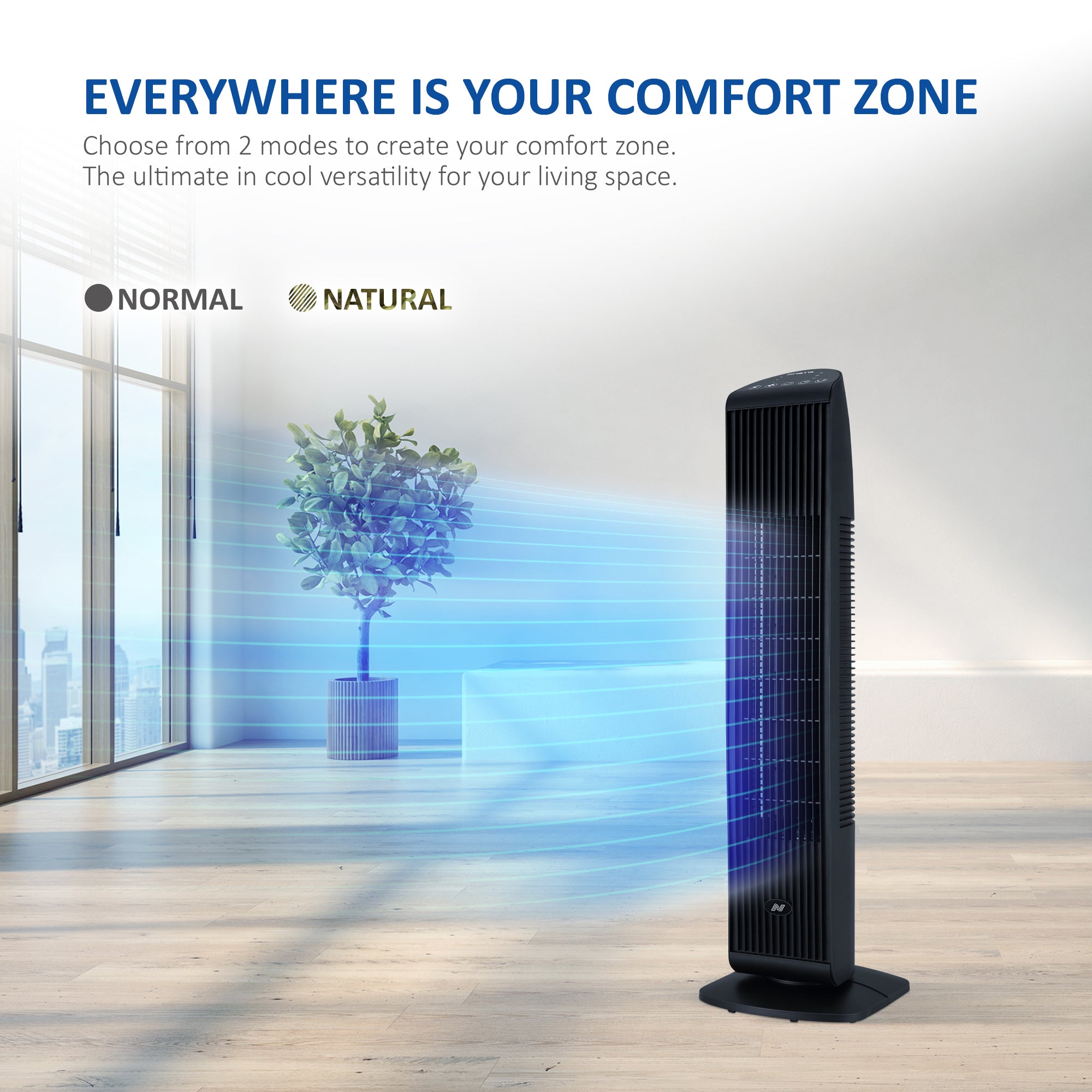 NETTA 30 Inch Tower Fan with 7-Hour Timer