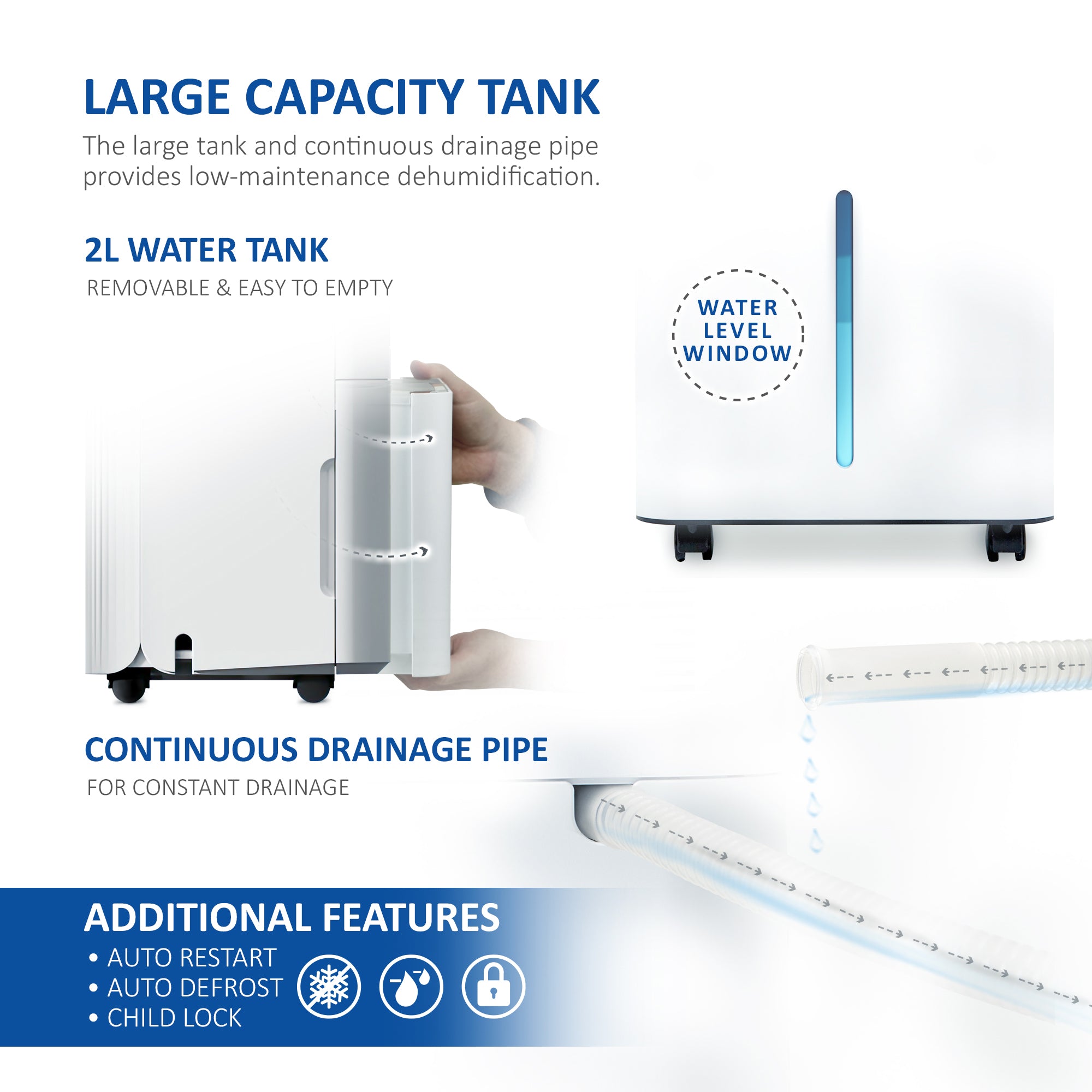 NETTA Quiet Dehumidifier, Powerful Mould Remover & Laundry Drying with 24-Hour Timer and Sleep Mode for Damp, Mould and Condensation