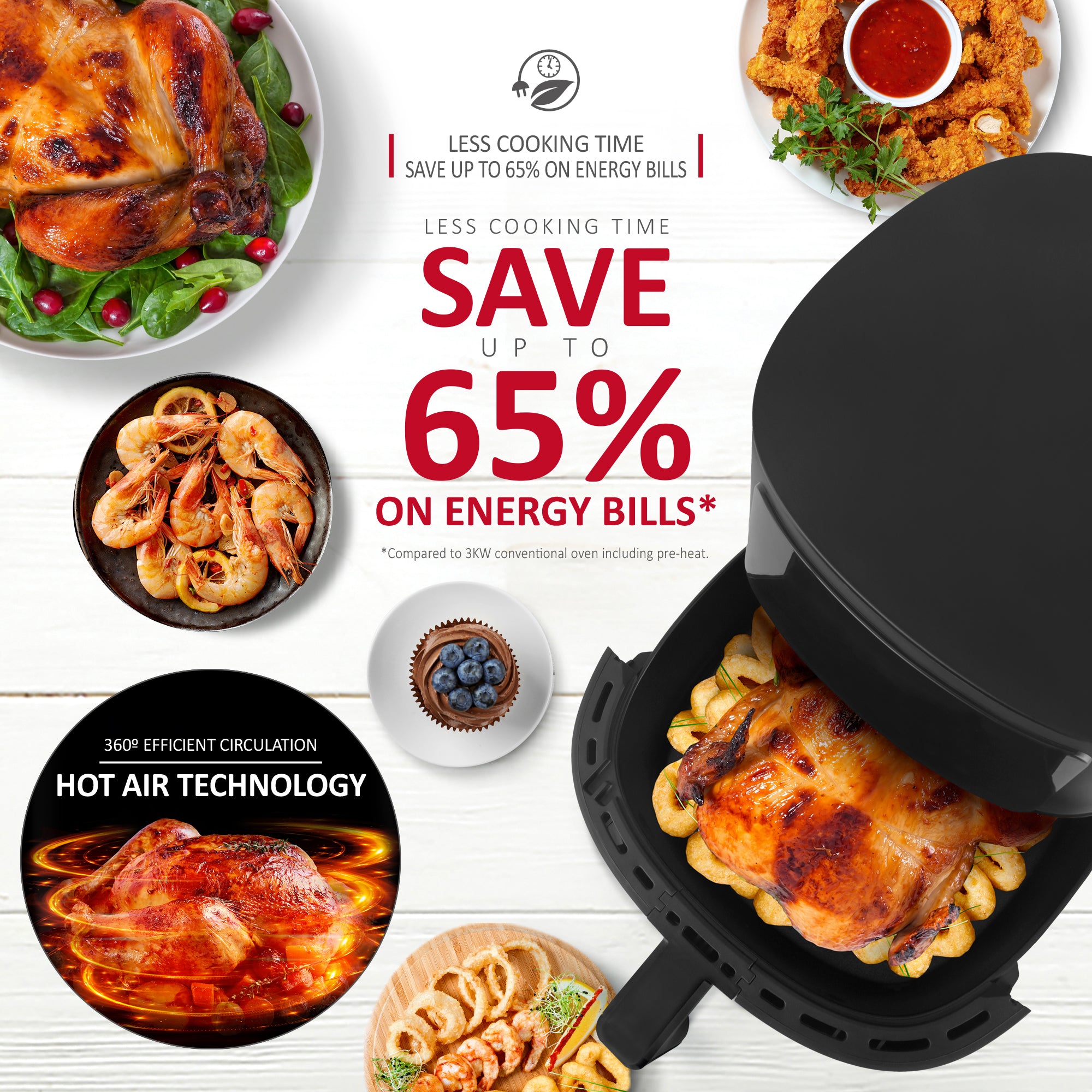 NETTA 5.7L Digital Air Fryer with Drawer and Detachable Non-Stick Frying Tray