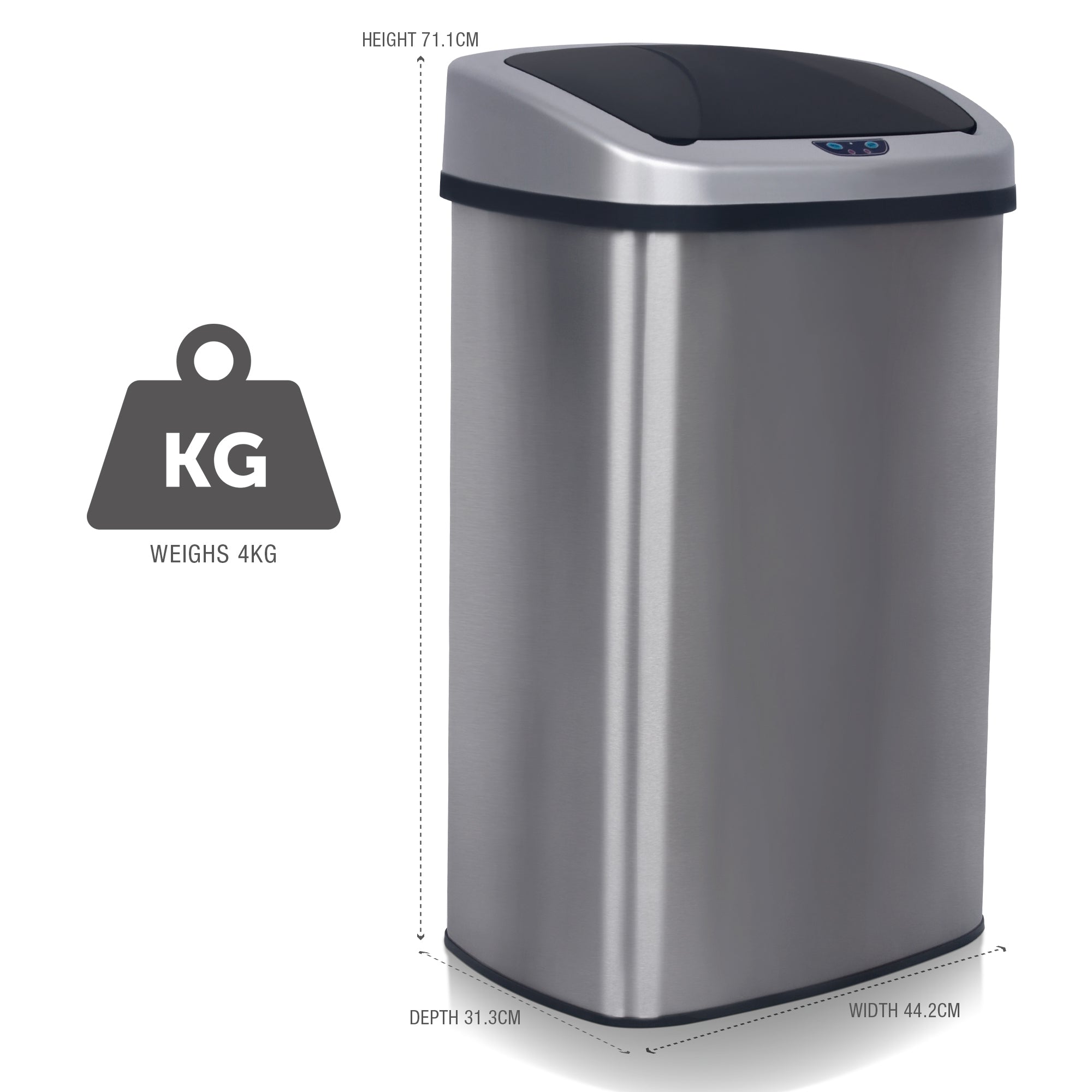 NETTA Kitchen Bin 70L, Large Touch-Free Automatic Motion Sensor Waste Rubbish Bin