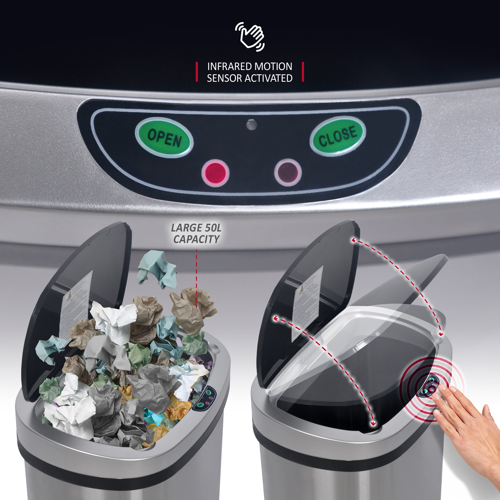 NETTA Sensor Bin - Stainless Steel - 50L