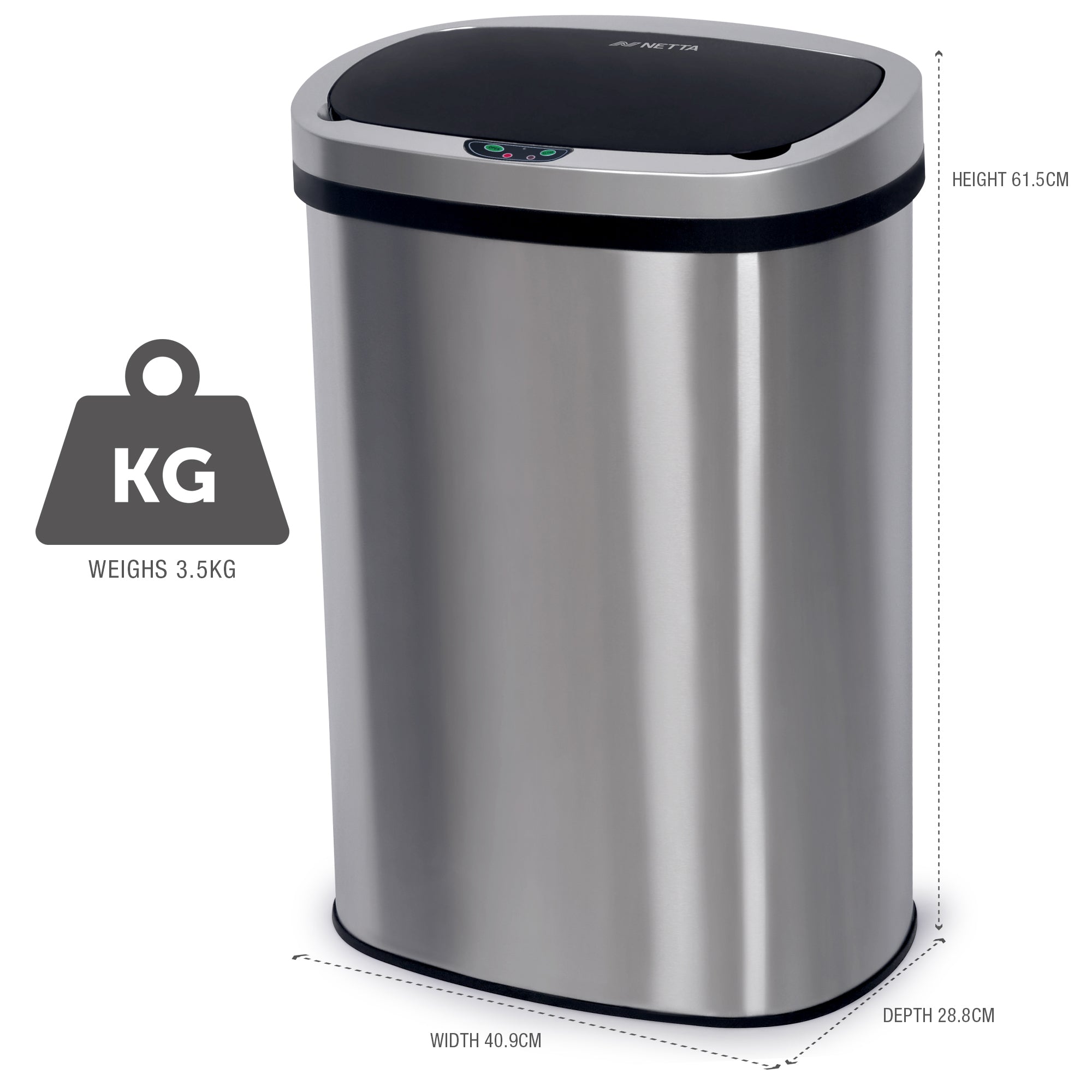 NETTA Sensor Bin - Stainless Steel - 50L