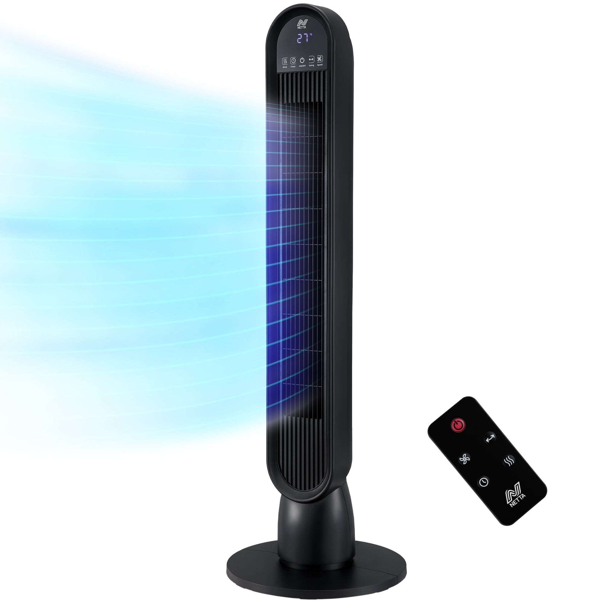 NETTA 36 Inch Tower Fan with LED Display, Timer and Remote Control