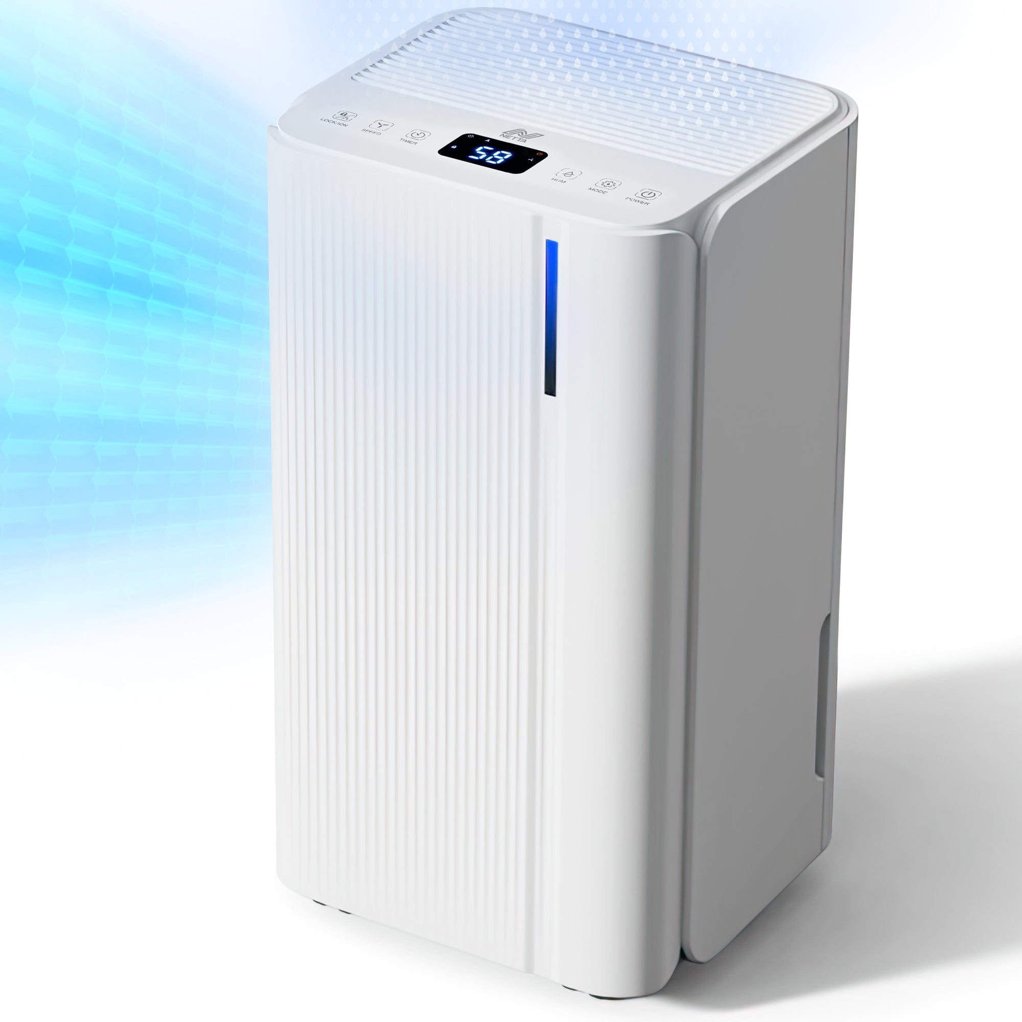 NETTA Quiet Dehumidifier, Poweful Mould Remover & Laundry Drying with 24-Hour Timer and Sleep Mode for Damp, Mould and Condensation