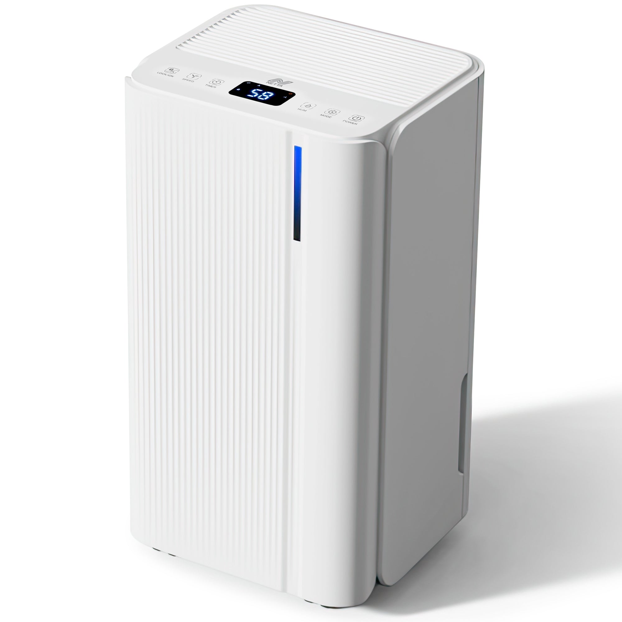 NETTA Quiet Dehumidifier, Poweful Mould Remover & Laundry Drying with 24-Hour Timer and Sleep Mode for Damp, Mould and Condensation