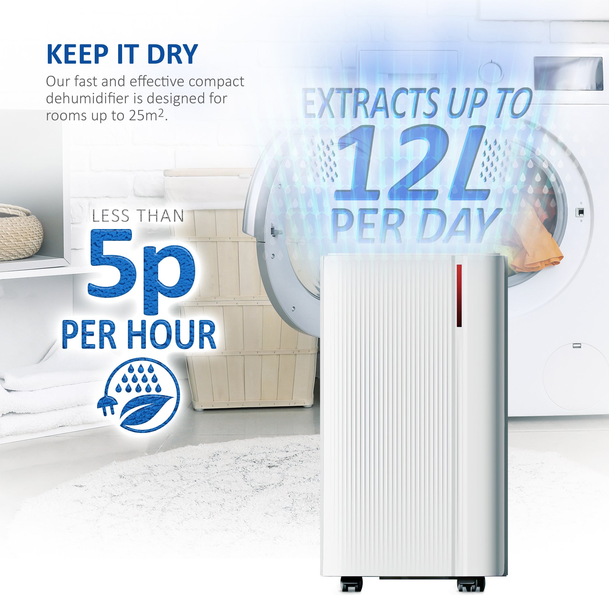 NETTA Quiet Dehumidifier, Poweful Mould Remover & Laundry Drying with 24-Hour Timer and Sleep Mode for Damp, Mould and Condensation
