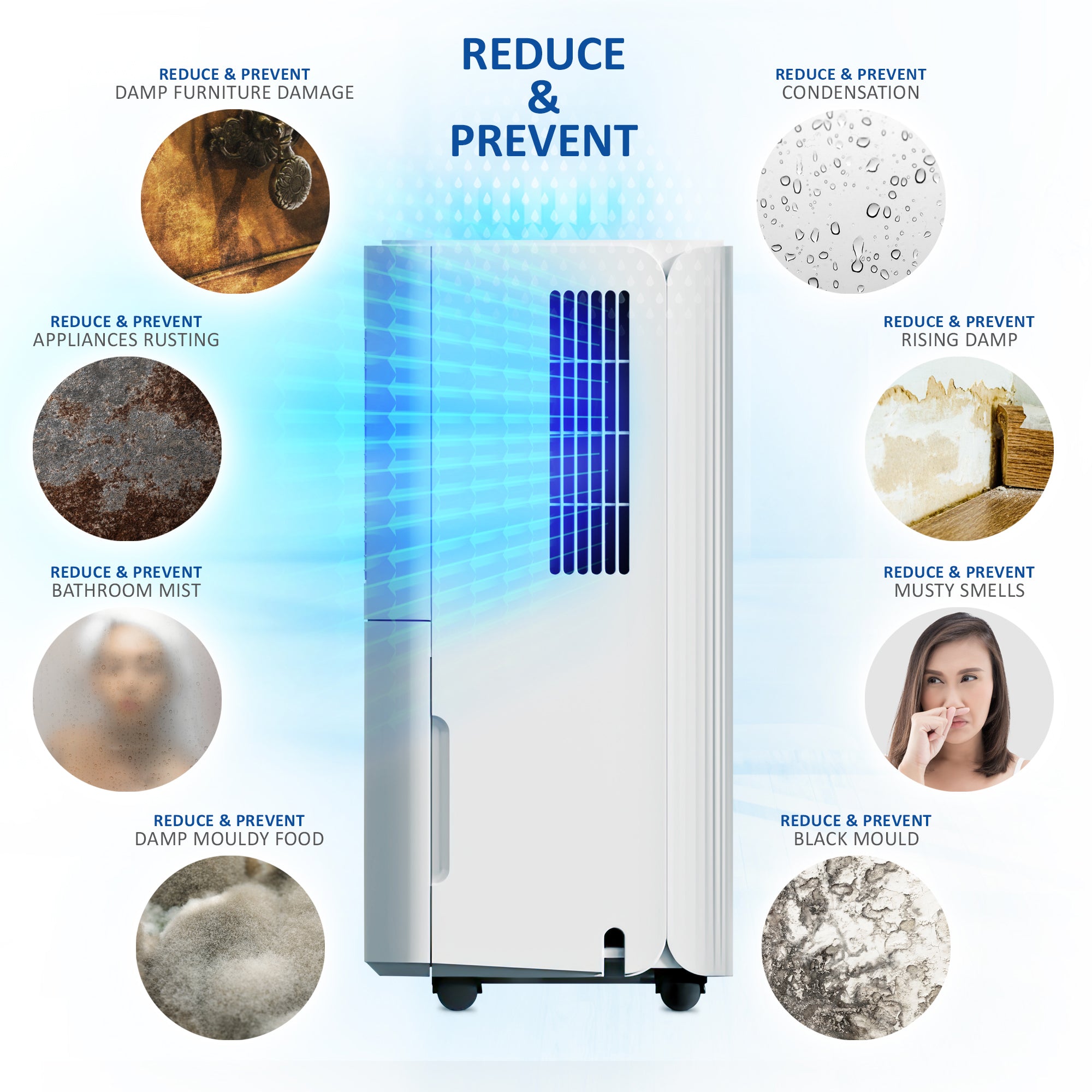 NETTA Quiet Dehumidifier, Poweful Mould Remover & Laundry Drying with 24-Hour Timer and Sleep Mode for Damp, Mould and Condensation
