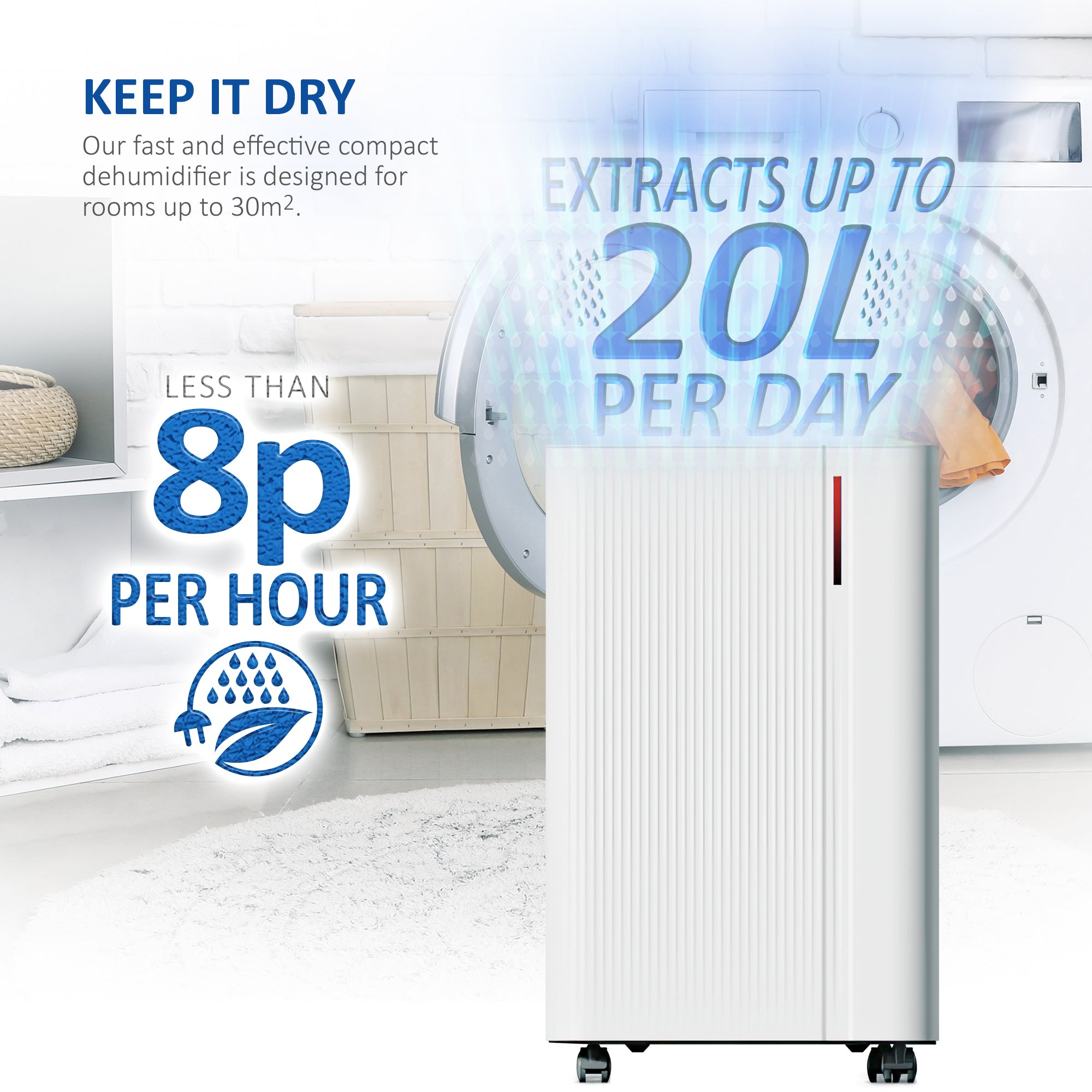 NETTA Quiet Dehumidifier, Poweful Mould Remover & Laundry Drying with 24-Hour Timer and Sleep Mode for Damp, Mould and Condensation
