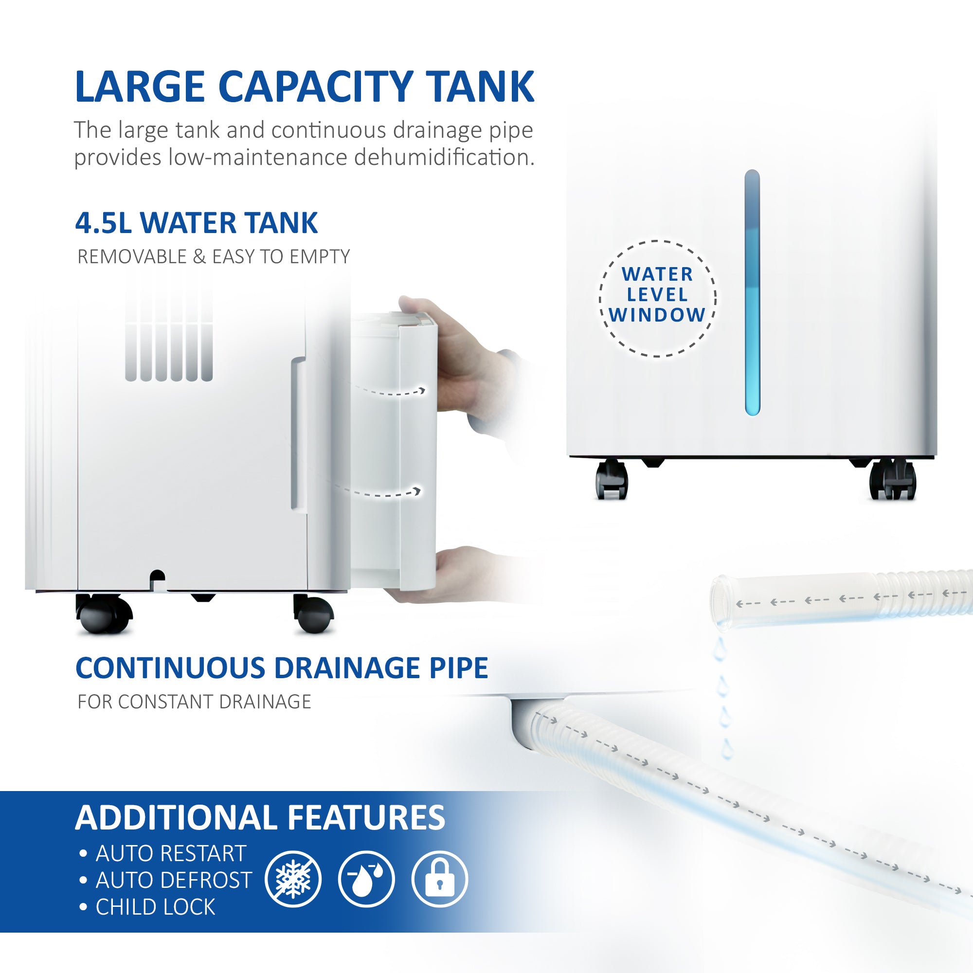 NETTA Quiet Dehumidifier, Poweful Mould Remover & Laundry Drying with 24-Hour Timer and Sleep Mode for Damp, Mould and Condensation
