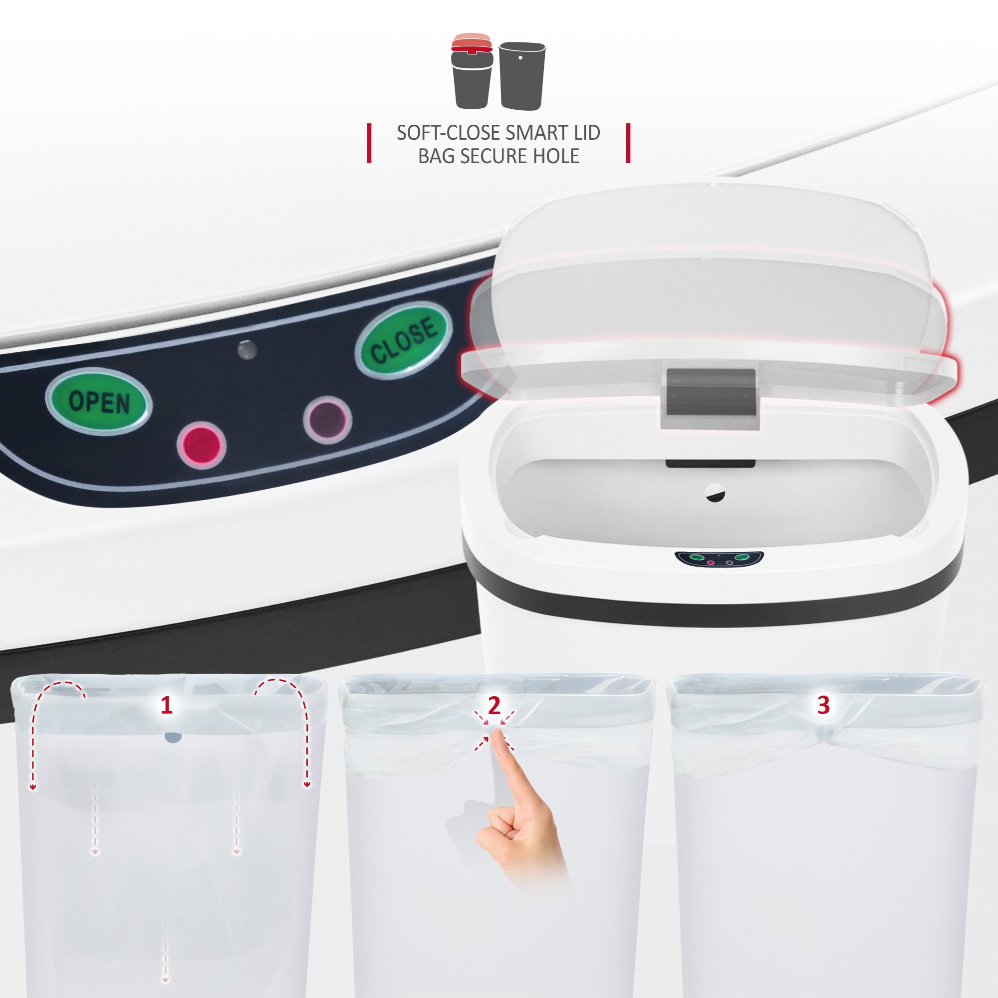 NETTA 50L Plastic Sensor Bin for Kitchen